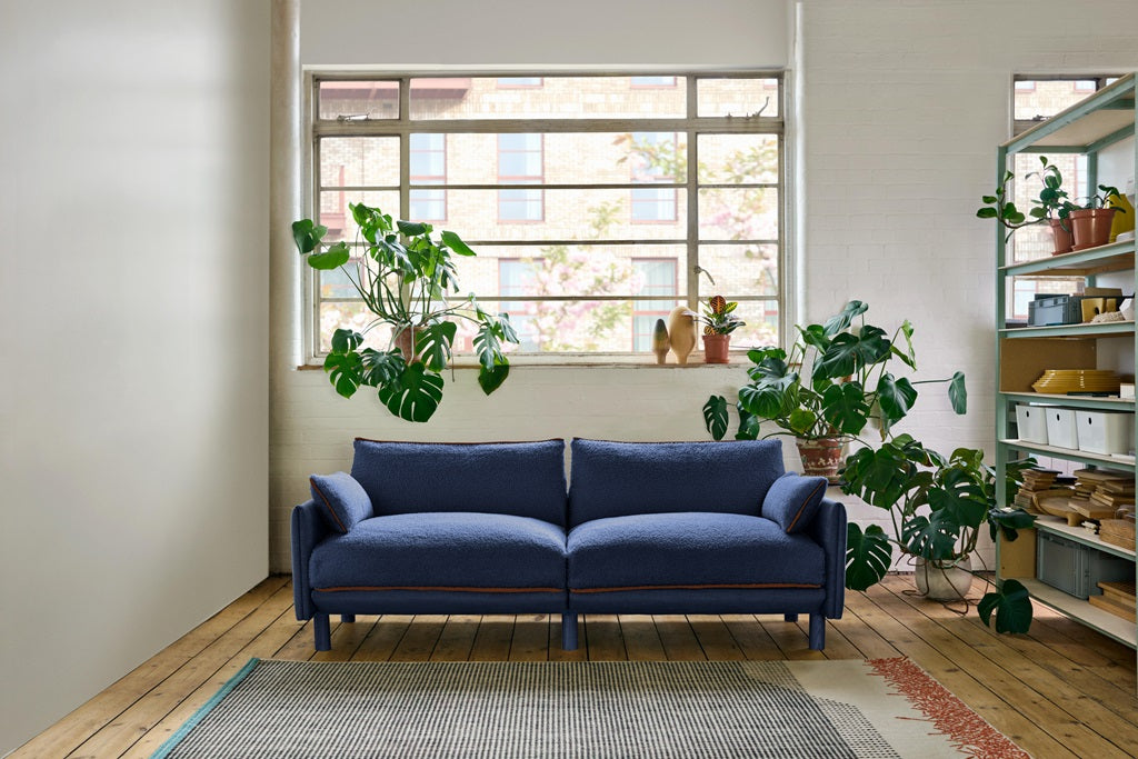 How to Style a Blue Sofa