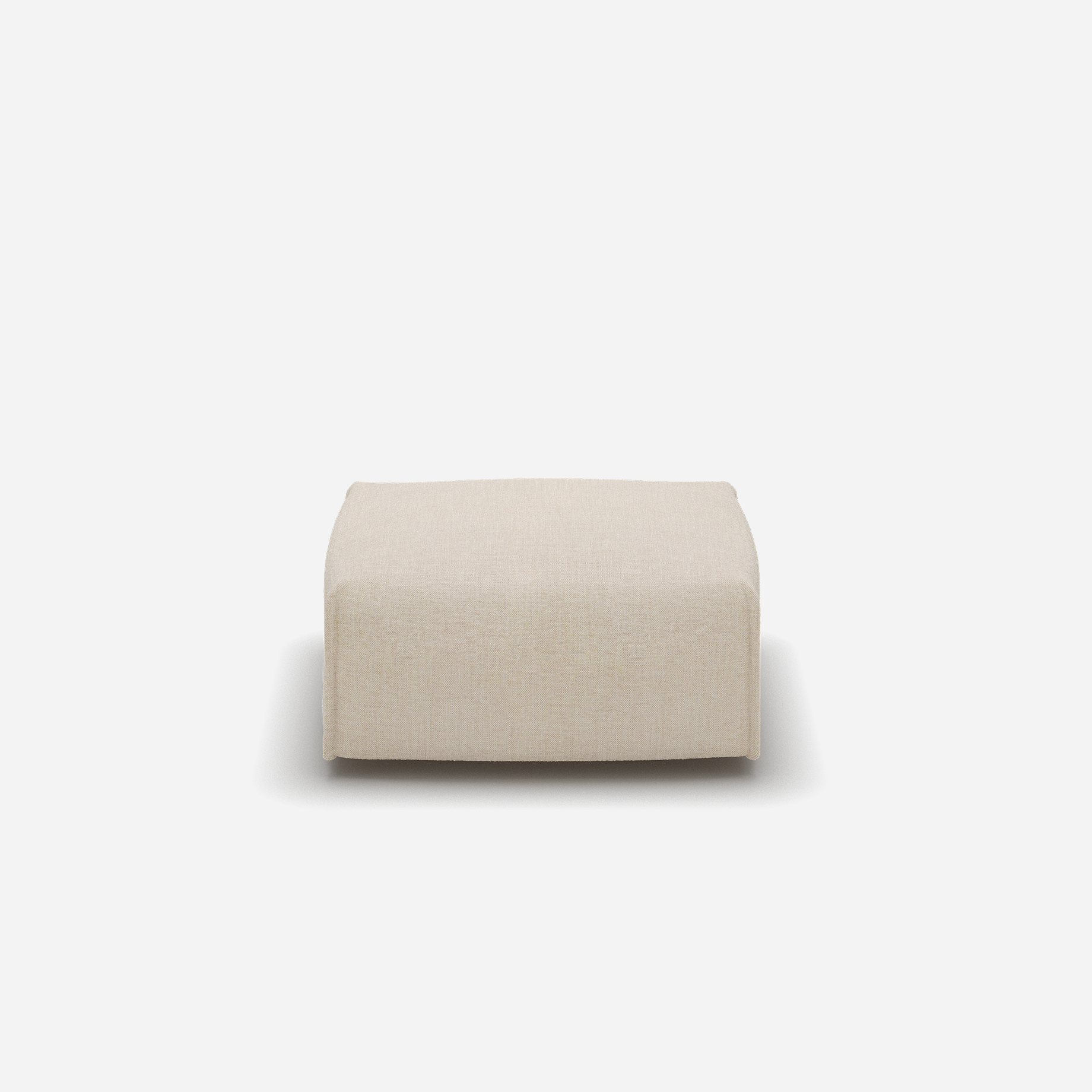 Float Square Ottoman | Cream Textured Weave