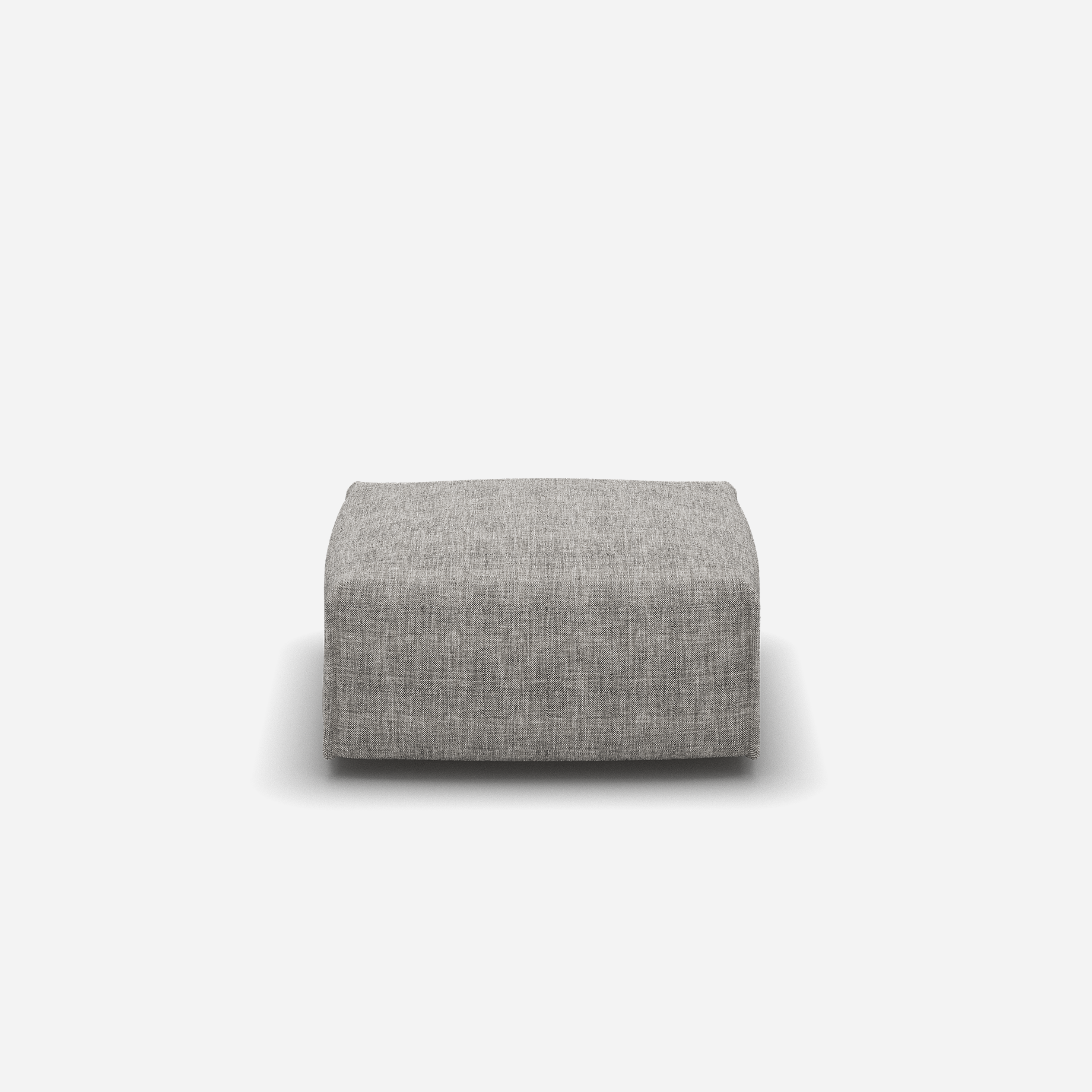 Float Square Ottoman | Salt & Pepper Textured Weave