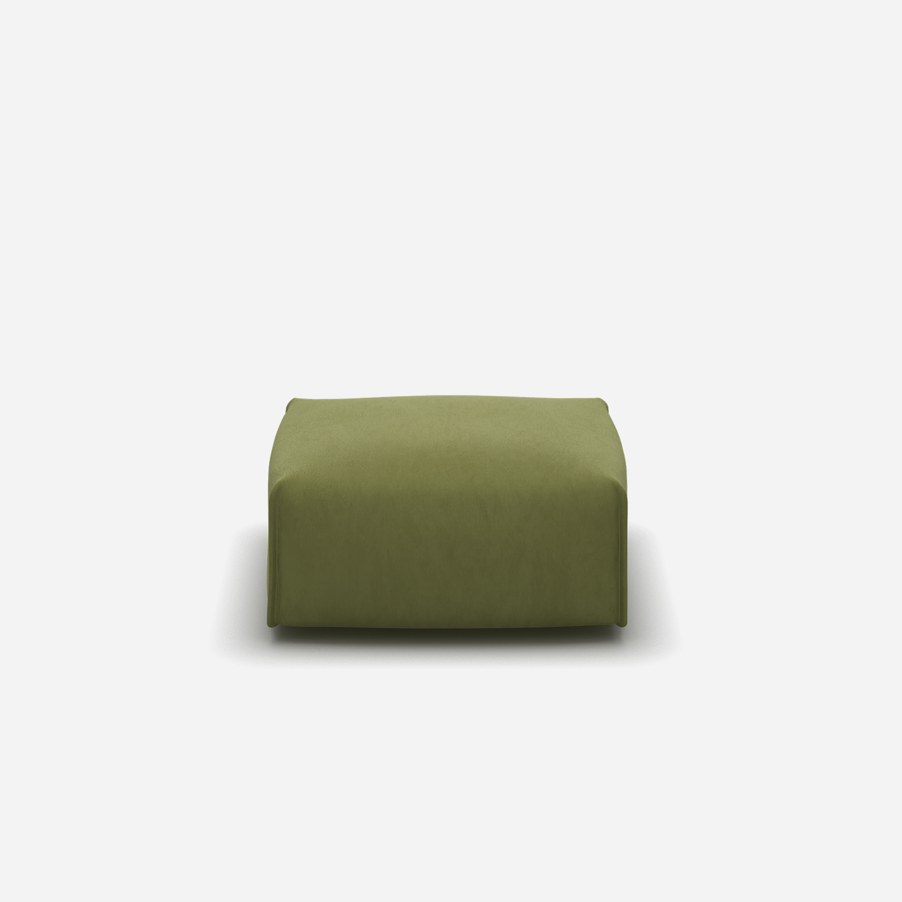 Float Square Ottoman | Dark Green Velvet