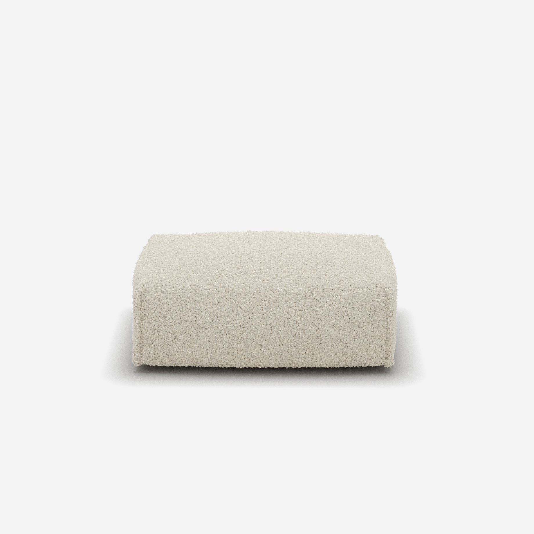 Float Rectangular Ottoman | Cream Fleece