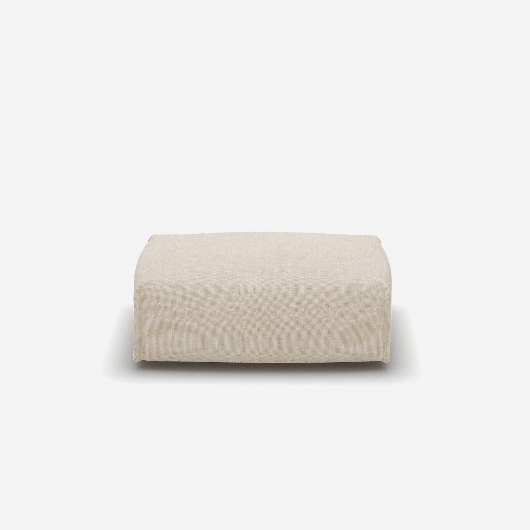 Float Rectangular Ottoman | Cream Textured Weave