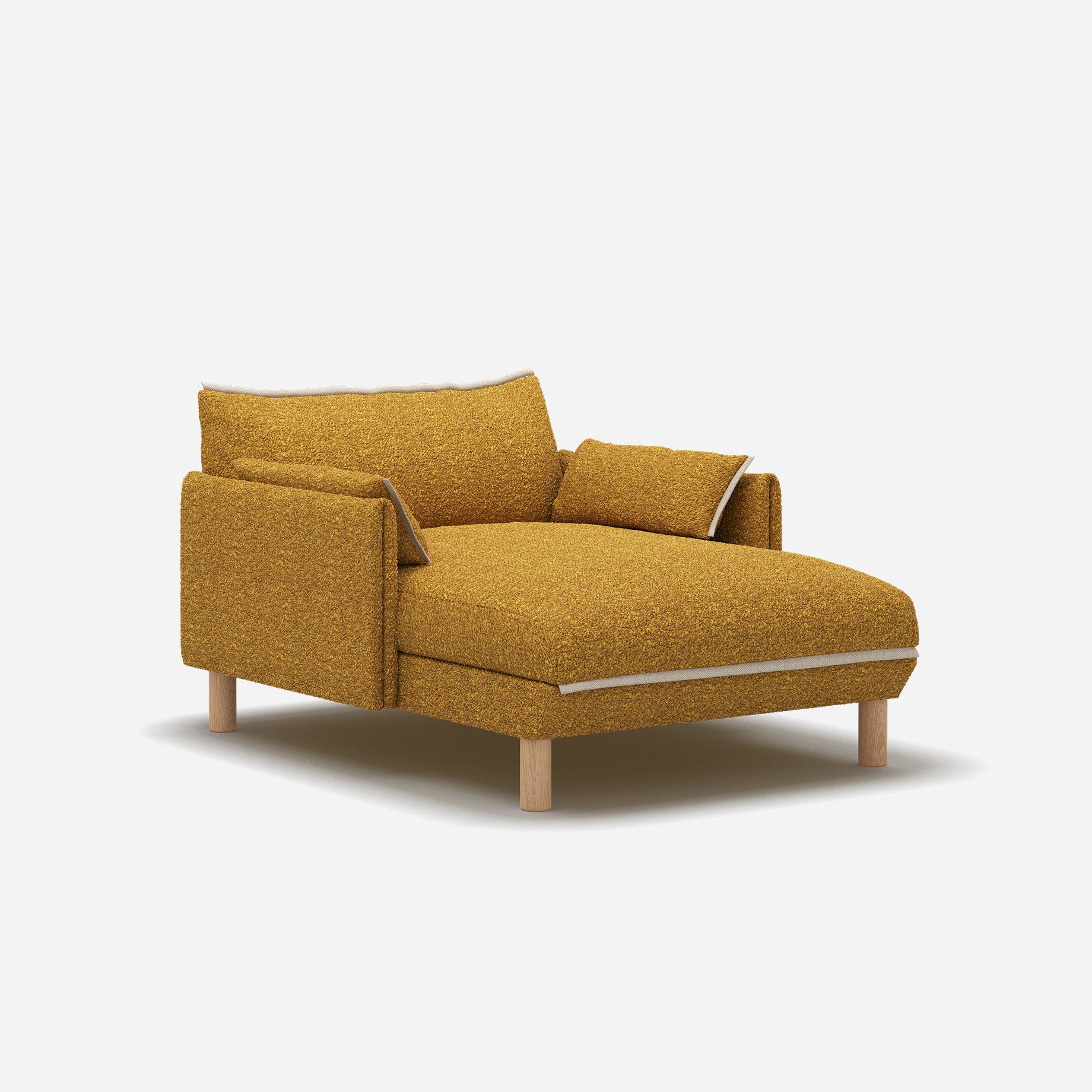 Cozy 1.5 Seater Chaise Sofa | Mustard Boucle