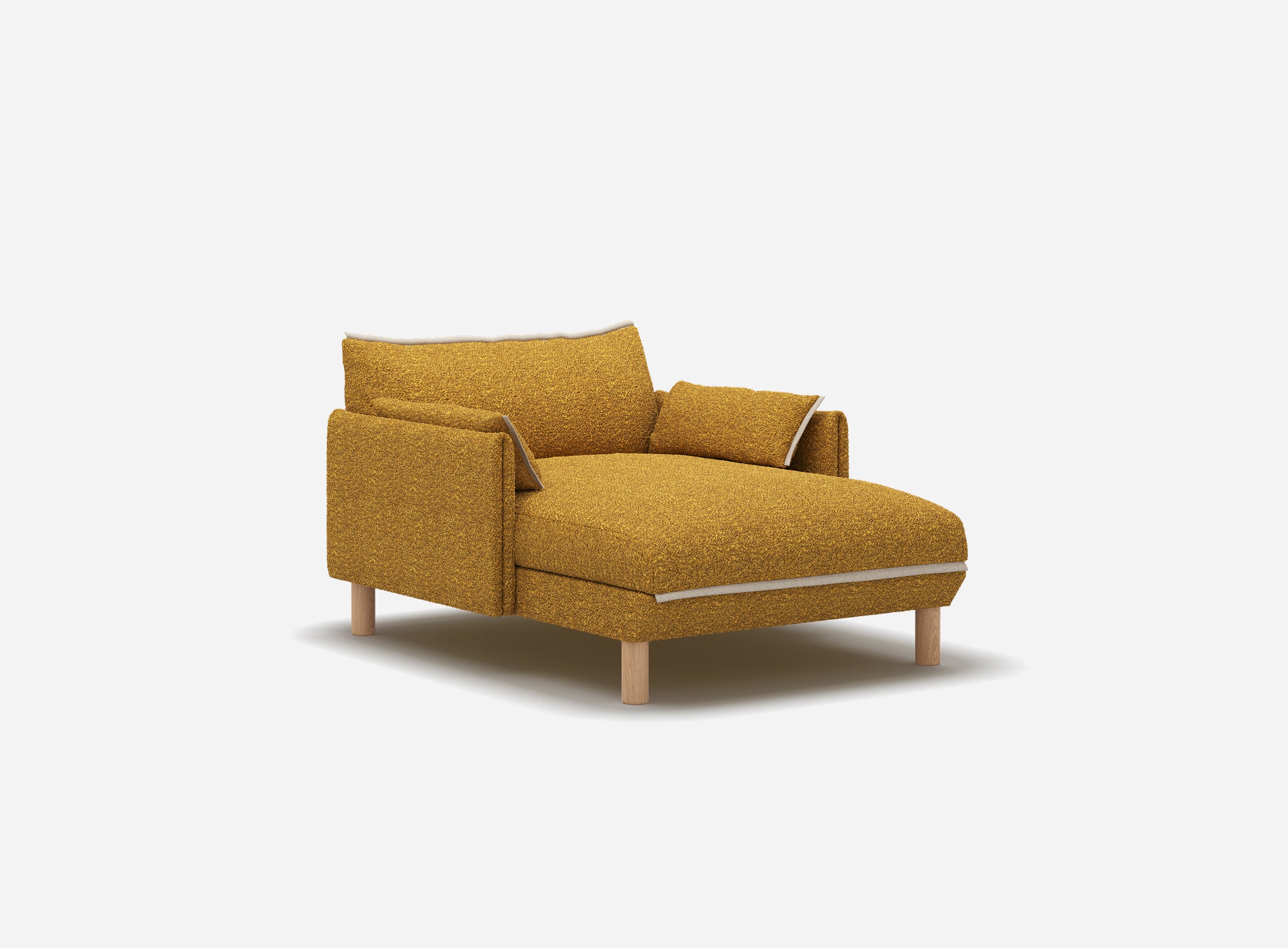 Cozy 1.5 Seater Chaise Sofa | Mustard Boucle