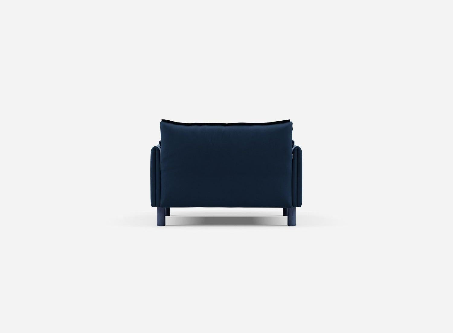 1.5 Seater Chaise Sofa | Velvet Midnight Blue - Cozmo @ Midnight Blue Velvet Jacket | Dark Blue Trim