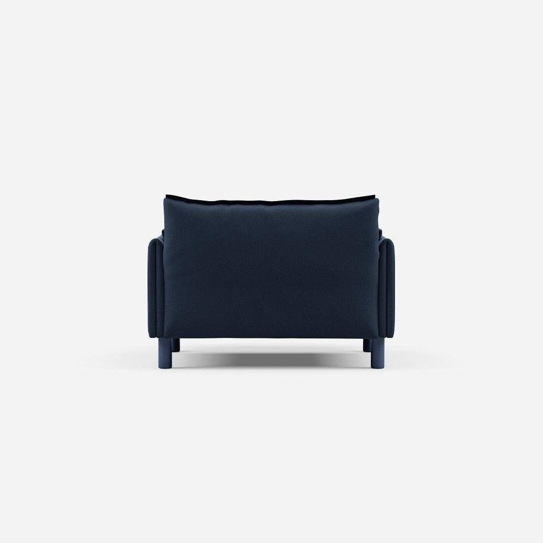 1.5 Seater Chaise Sofa | Cotton Navy  - Cozmo @ Navy Cotton Jacket | Dark Blue Trim