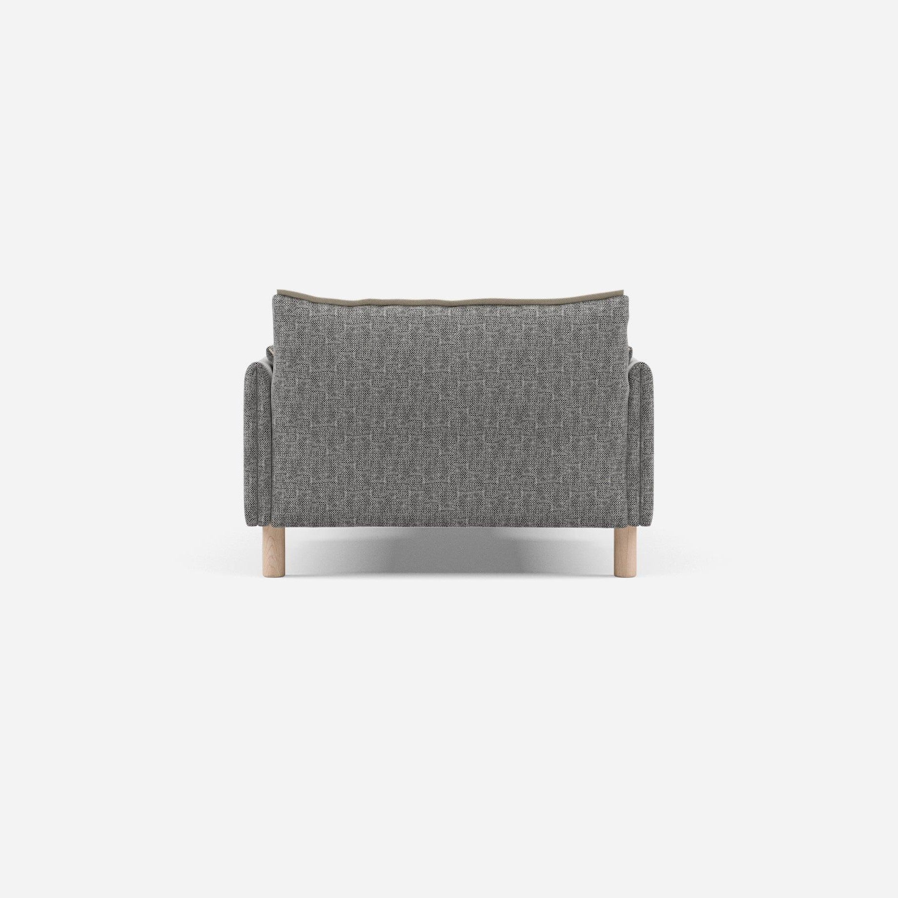 1.5 Seater Chaise Sofa | Textured Weave Salt & Pepper - Cozmo @ Salt & Pepper Textured Weave Jacket | Natural Trim