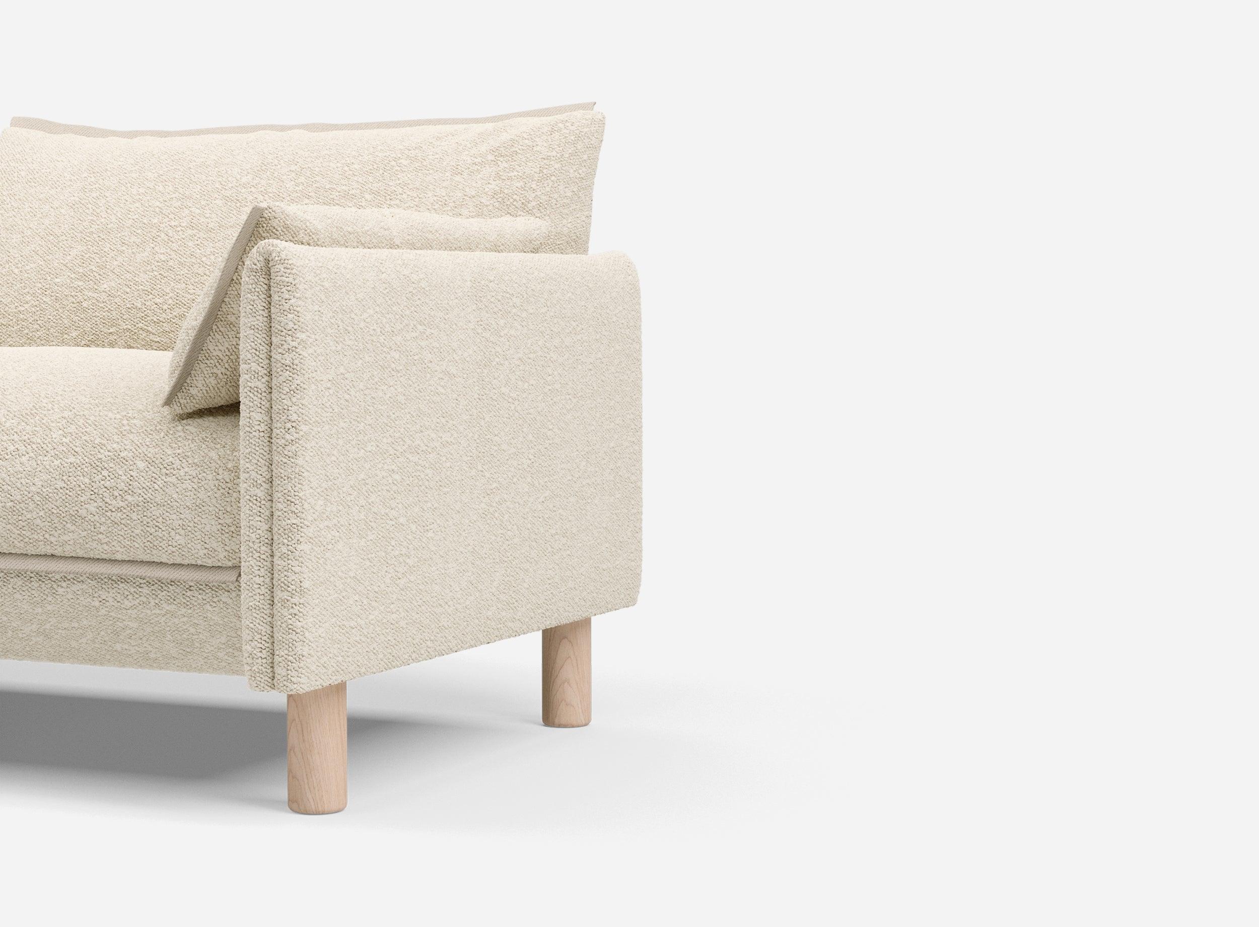 1.5 Seater Sofa | Boucle Ecru - Cozmo @ Ecru Boucle Jacket | Natural Trim