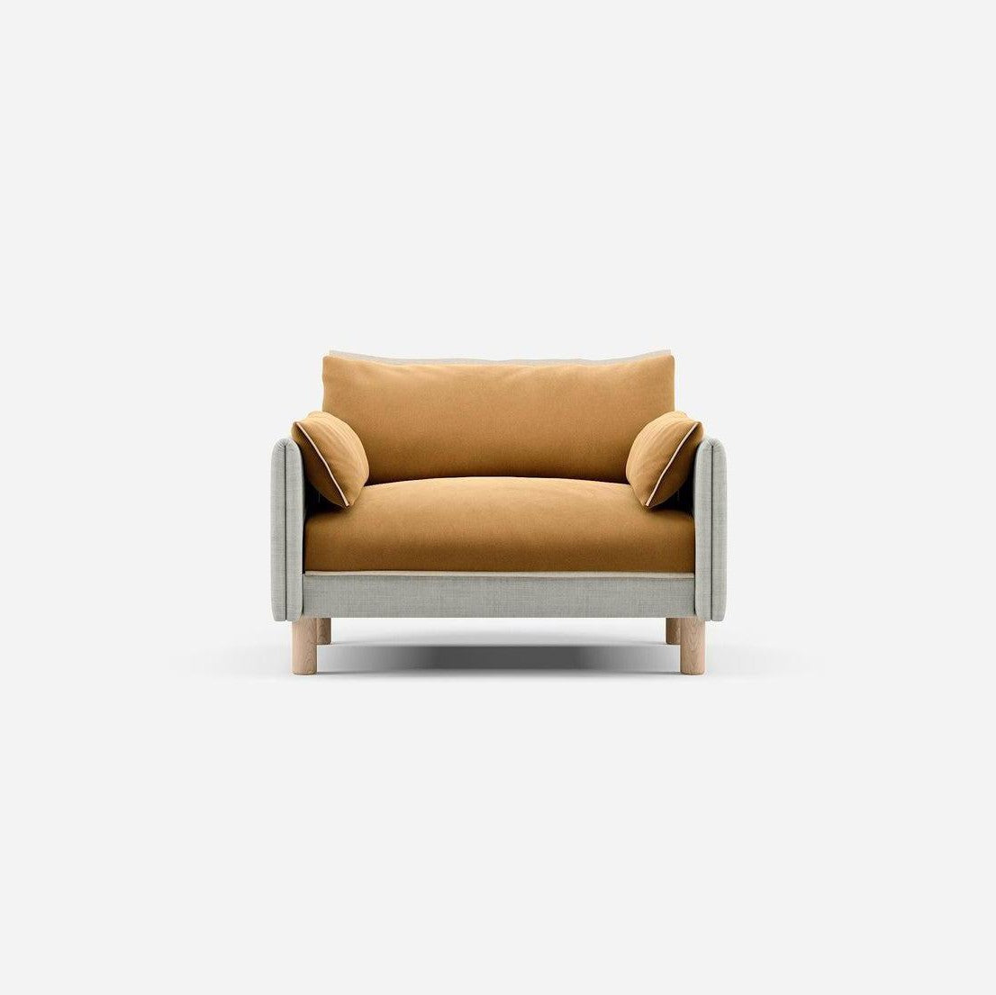 1.5 Seater Sofa | Weave Ecru - Cozmo  @ Ochre Cotton Jacket | Natural Trim