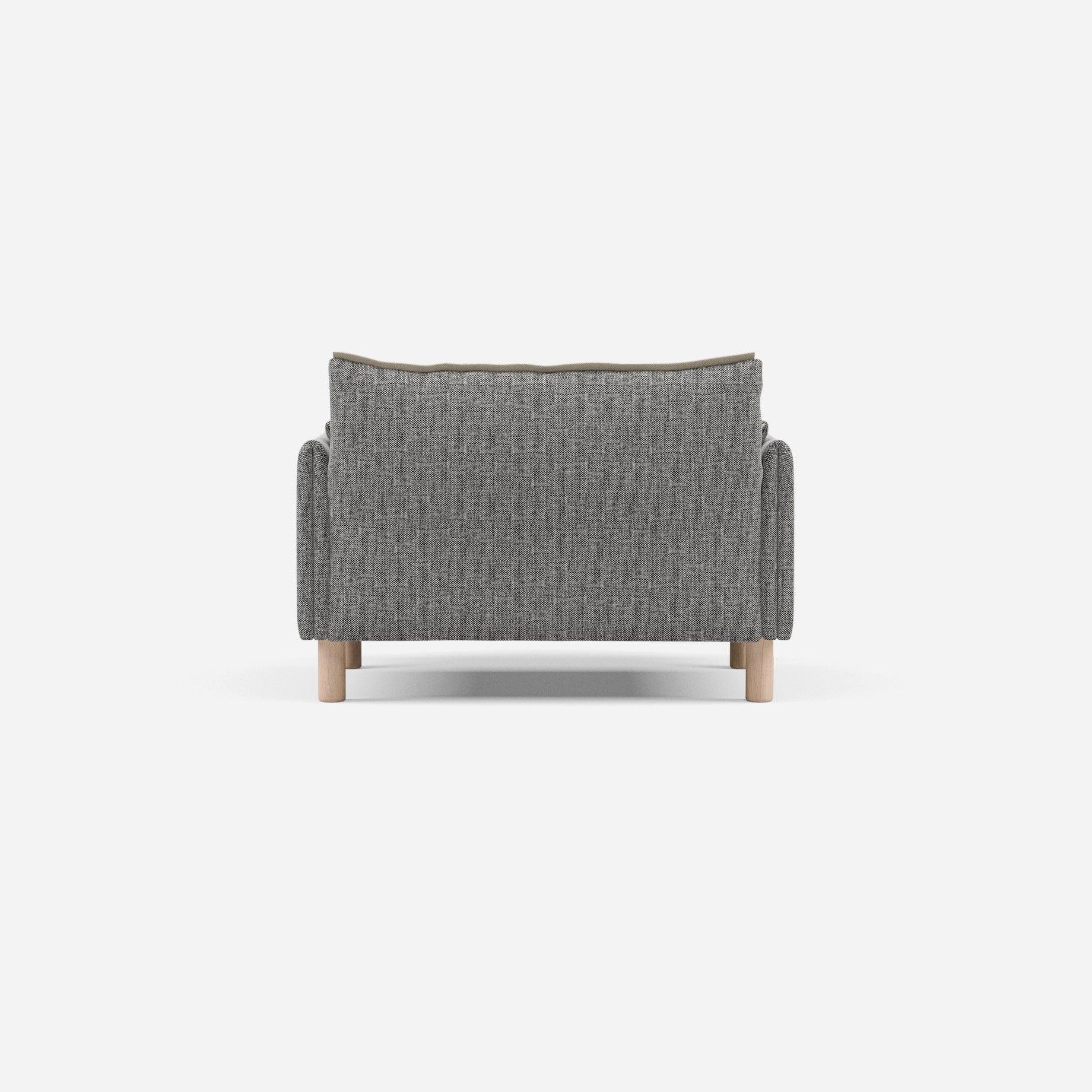 1.5 Seater Sofa | Textured Weave Salt & Pepper - Cozmo @ Salt & Pepper Textured Weave Jacket | Natural Trim