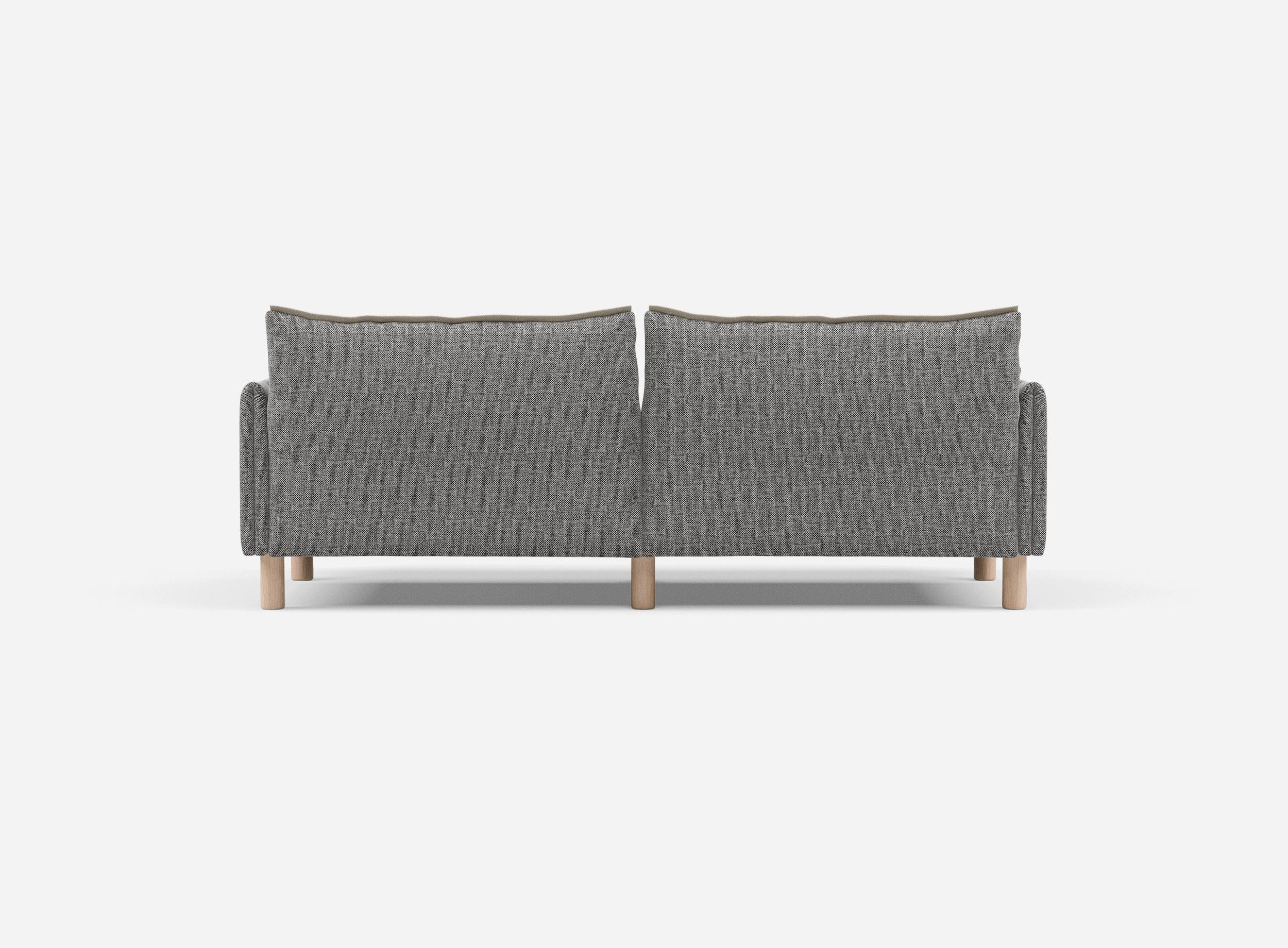 3 Seater Chaise Corner Left Hand Sofa | Textured Weave Salt & Pepper - Cozmo @ Salt & Pepper Textured Weave Jacket | Natural Trim