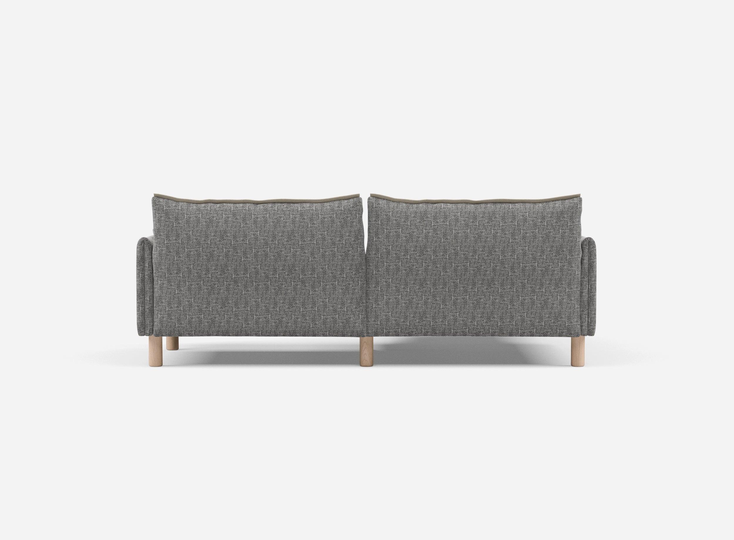 3 Seater Chaise Corner Right Hand Sofa | Textured Weave Salt & Pepper - Cozmo @ Salt & Pepper Textured Weave Jacket | Natural Trim