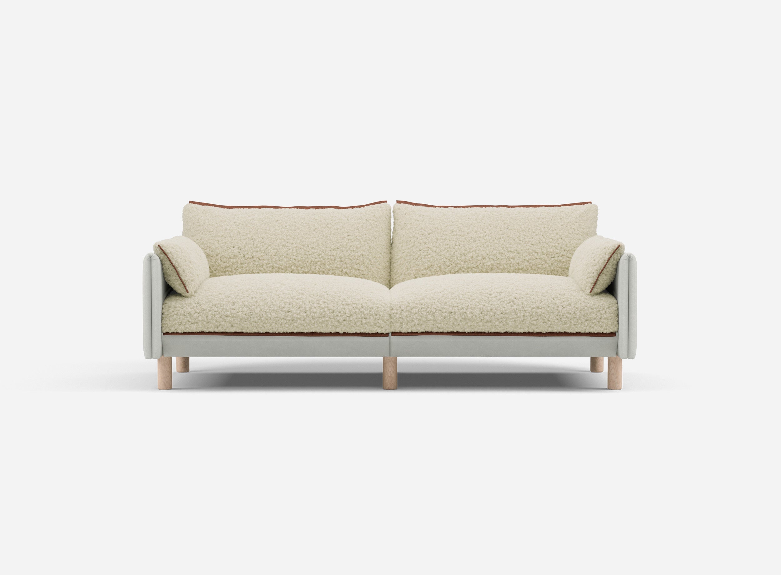 3 Seater Sofa | Cotton Natural - Cozmo @ Cream Fleece Jacket | Brick Trim