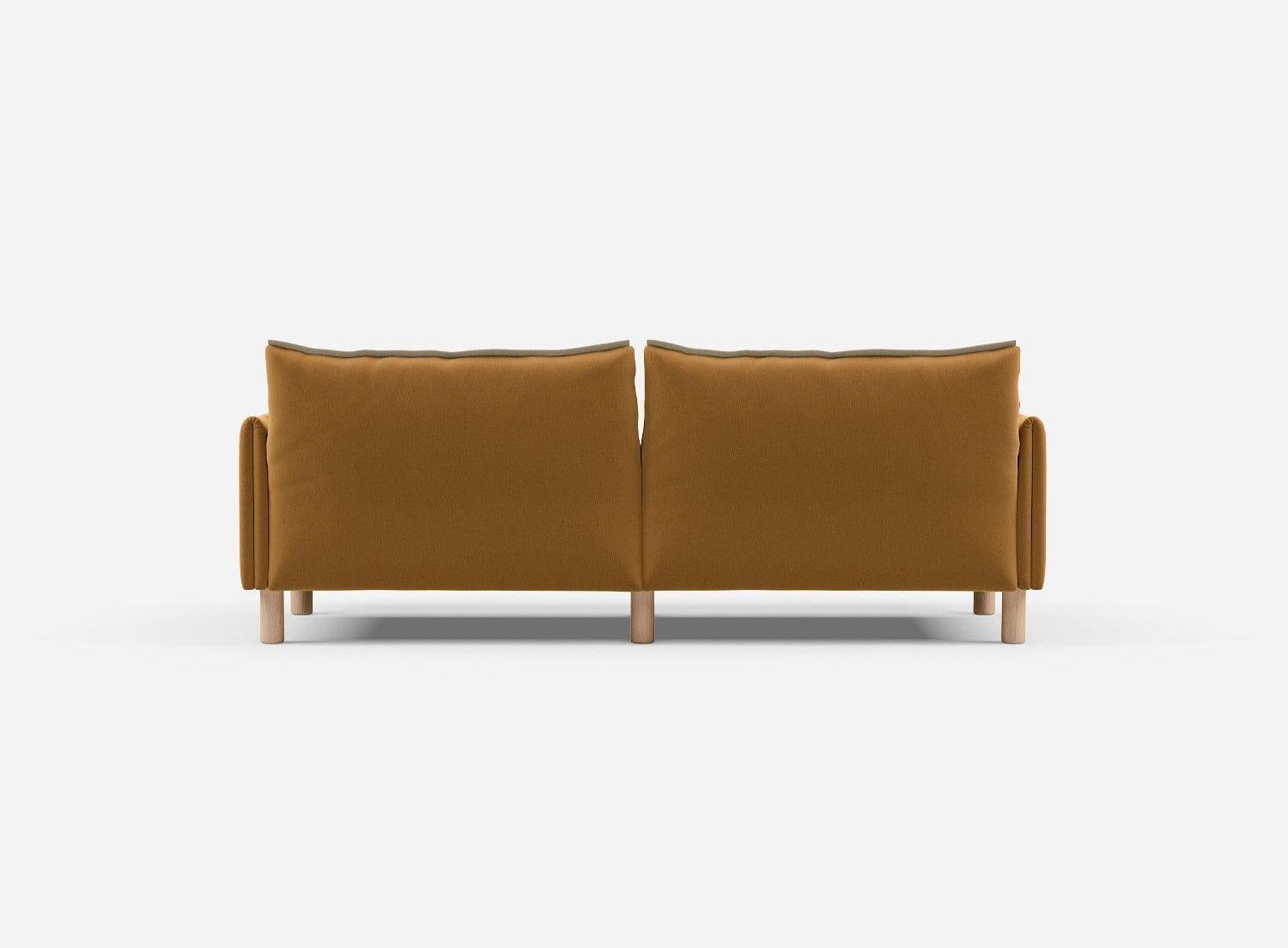 3 Seater Sofa | Cotton Ochre - Cozmo @ Ochre Cotton Jacket | Natural Trim