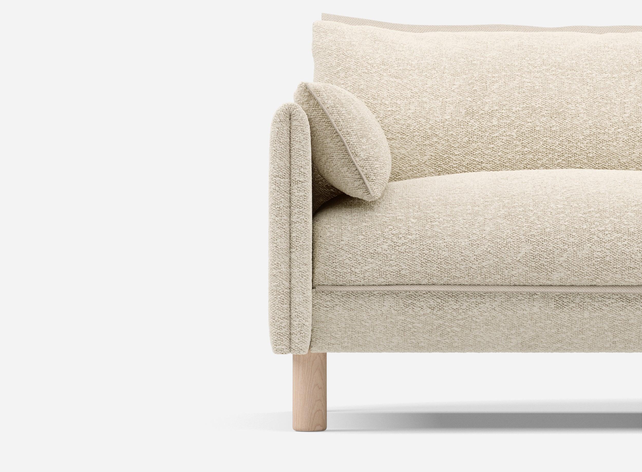 3 Seater Chaise Corner Right Hand Sofa | Boucle Ecru - Cozmo @ Ecru Boucle Jacket | Natural Trim