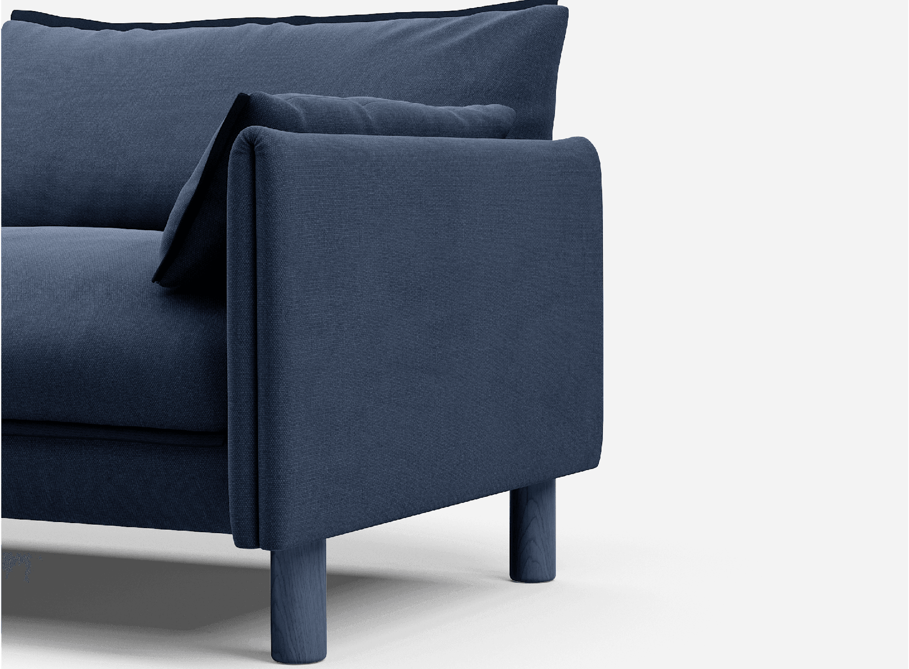 3 Seater Chaise Corner Right Hand Sofa | Cotton Navy  - Cozmo @ Navy Cotton Jacket | Dark Blue Trim