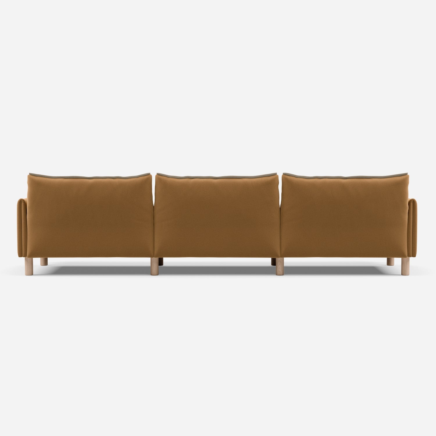 5 Seater Chaise Corner Right Hand Sofa | Cotton Ochre - Cozmo @ Ochre Cotton Jacket | Natural Trim