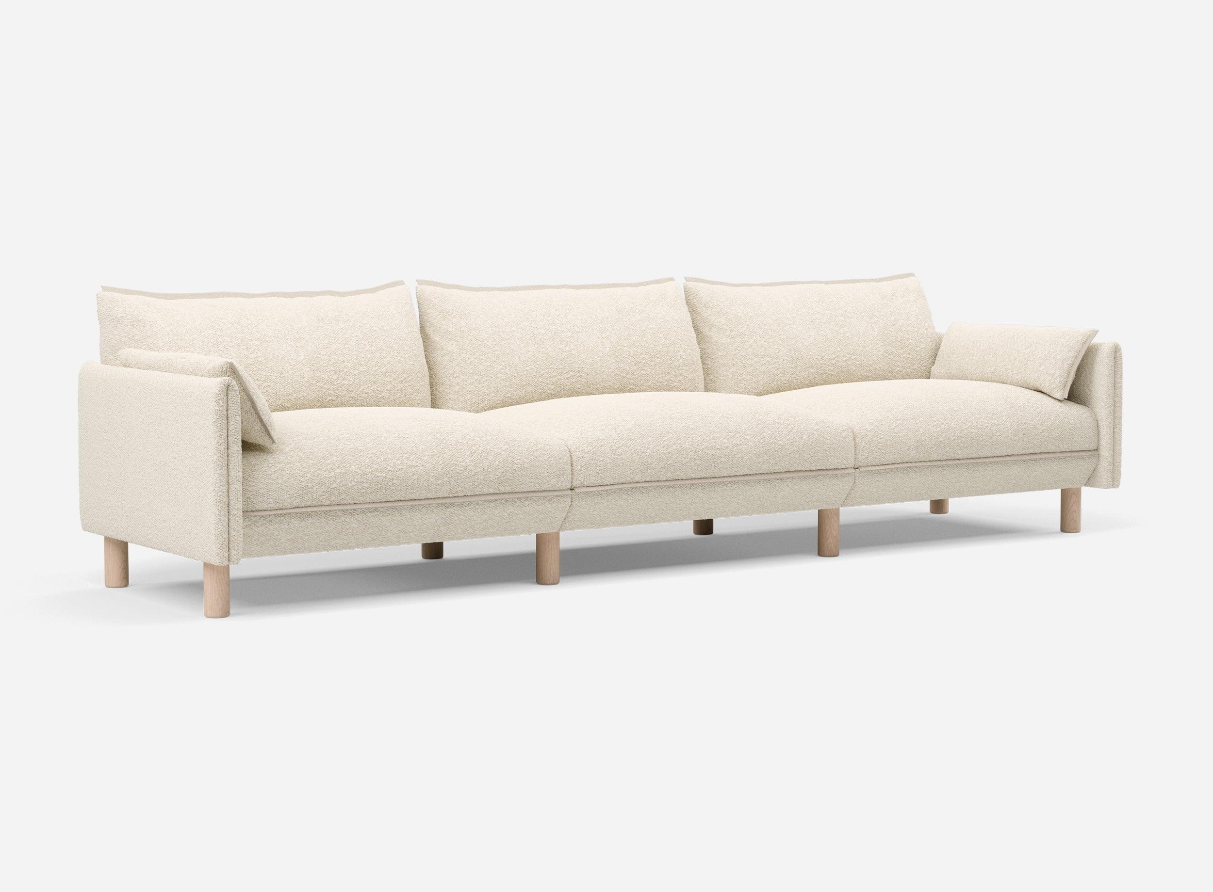 5 Seater Sofa | Boucle Ecru - Cozmo @ Ecru Boucle Jacket | Natural Trim