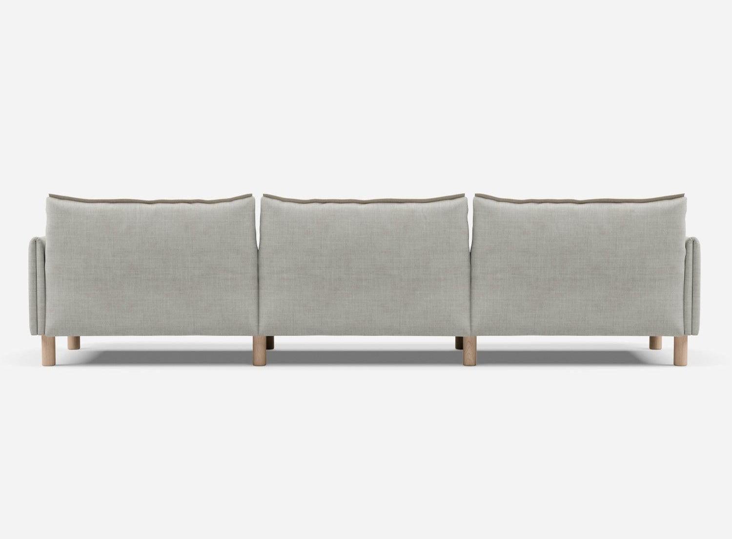 5 Seater Sofa | Weave Ecru - Cozmo @ Ecru Weave Jacket | Natural Trim