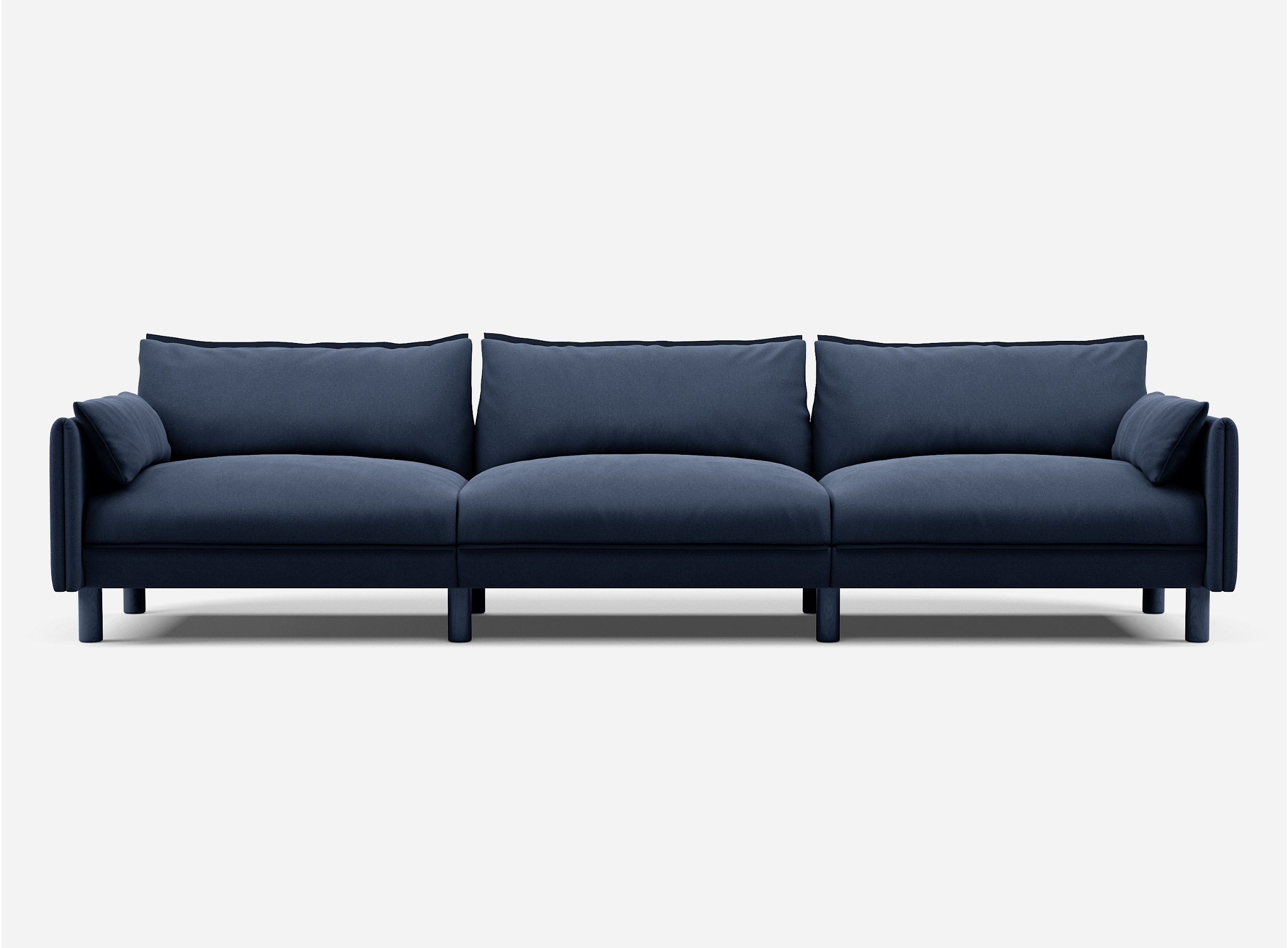 5 Seater Sofa | Cotton Navy  / Fleece Navy - Cozmo @ Navy Cotton Jacket | Dark Blue Trim