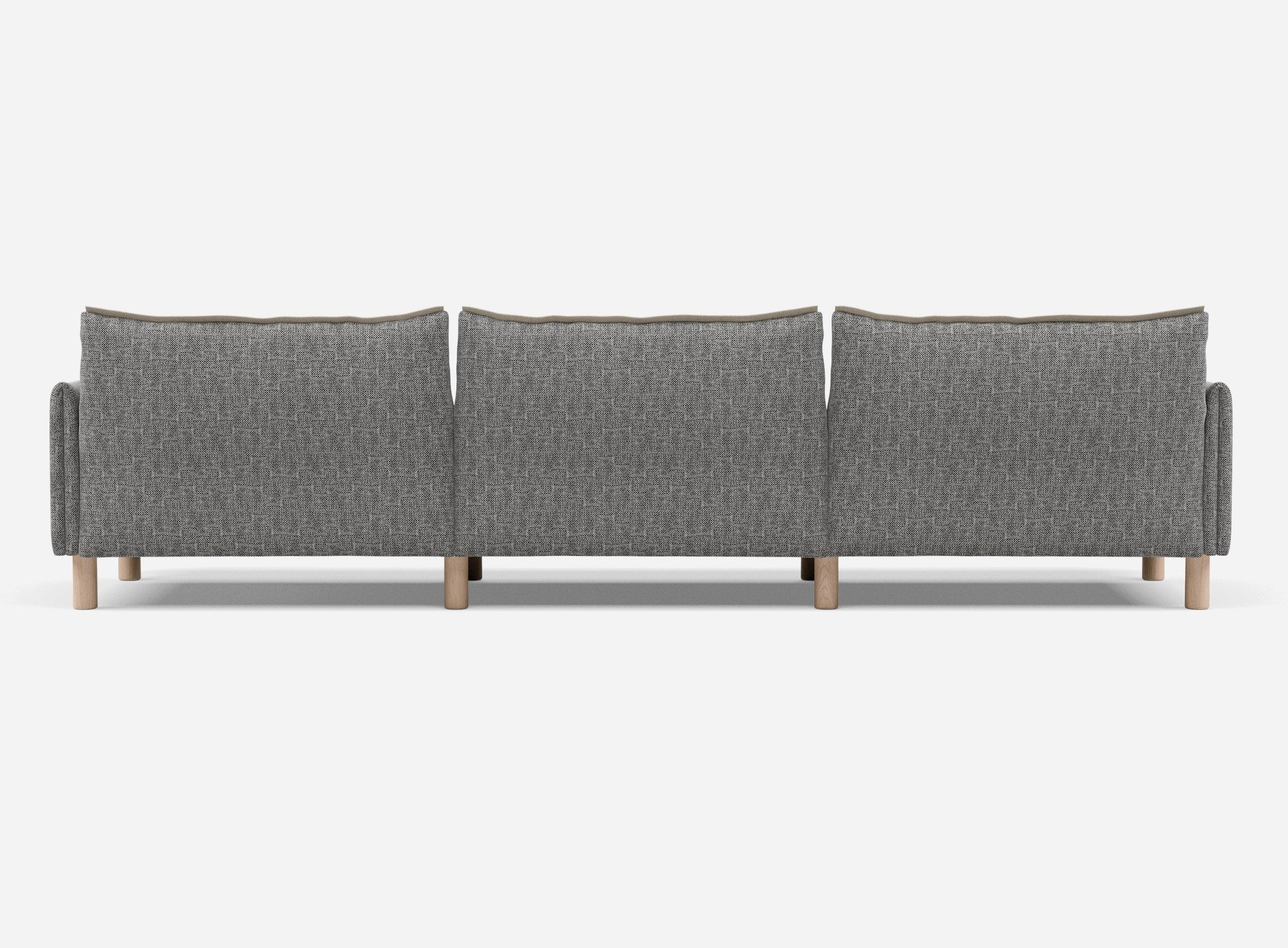 5 Seater Sofa | Textured Weave Salt & Pepper - Cozmo @ Salt & Pepper Textured Weave Jacket | Natural Trim