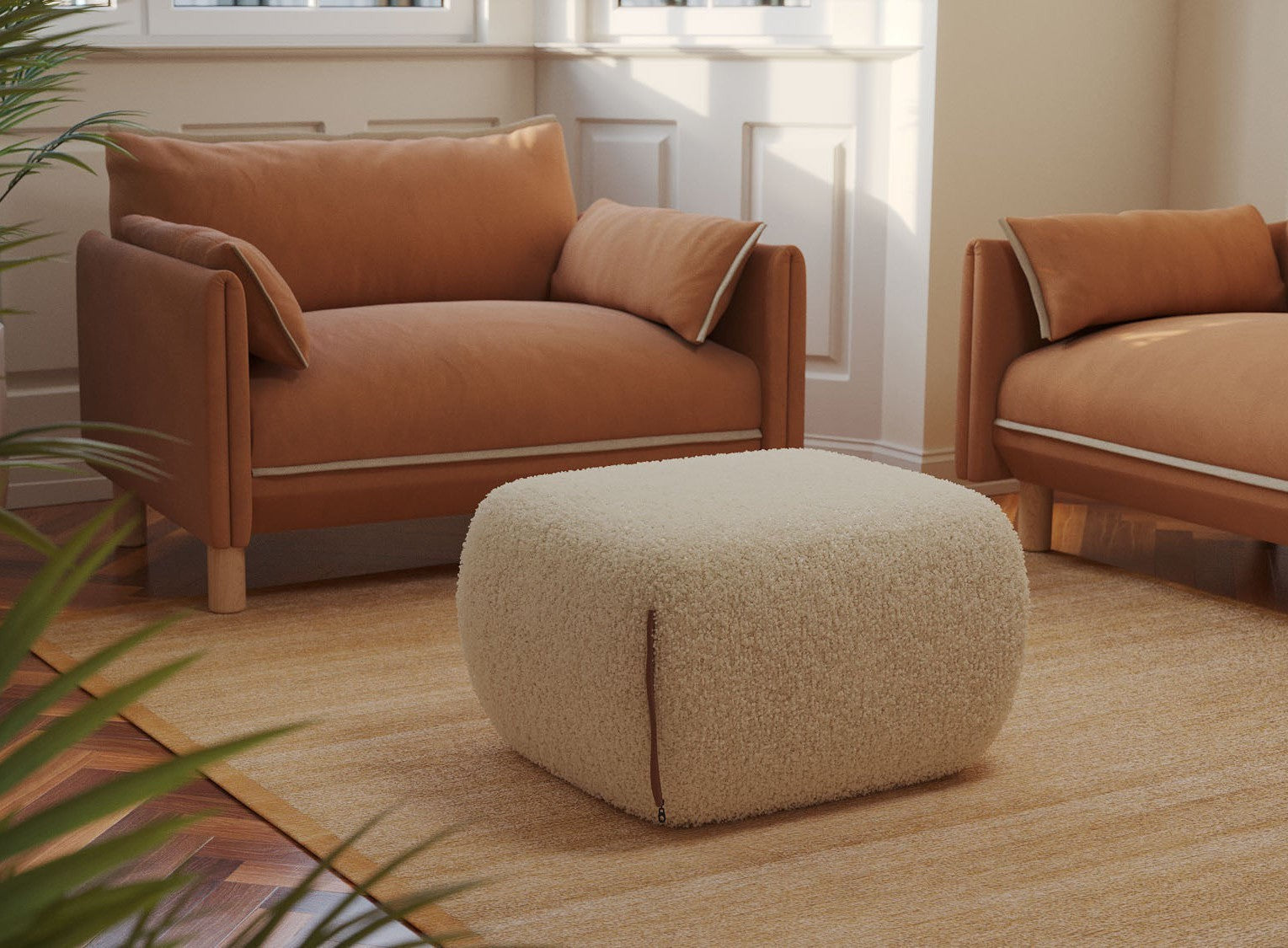 Cozy Pouffe | Cream Fleece