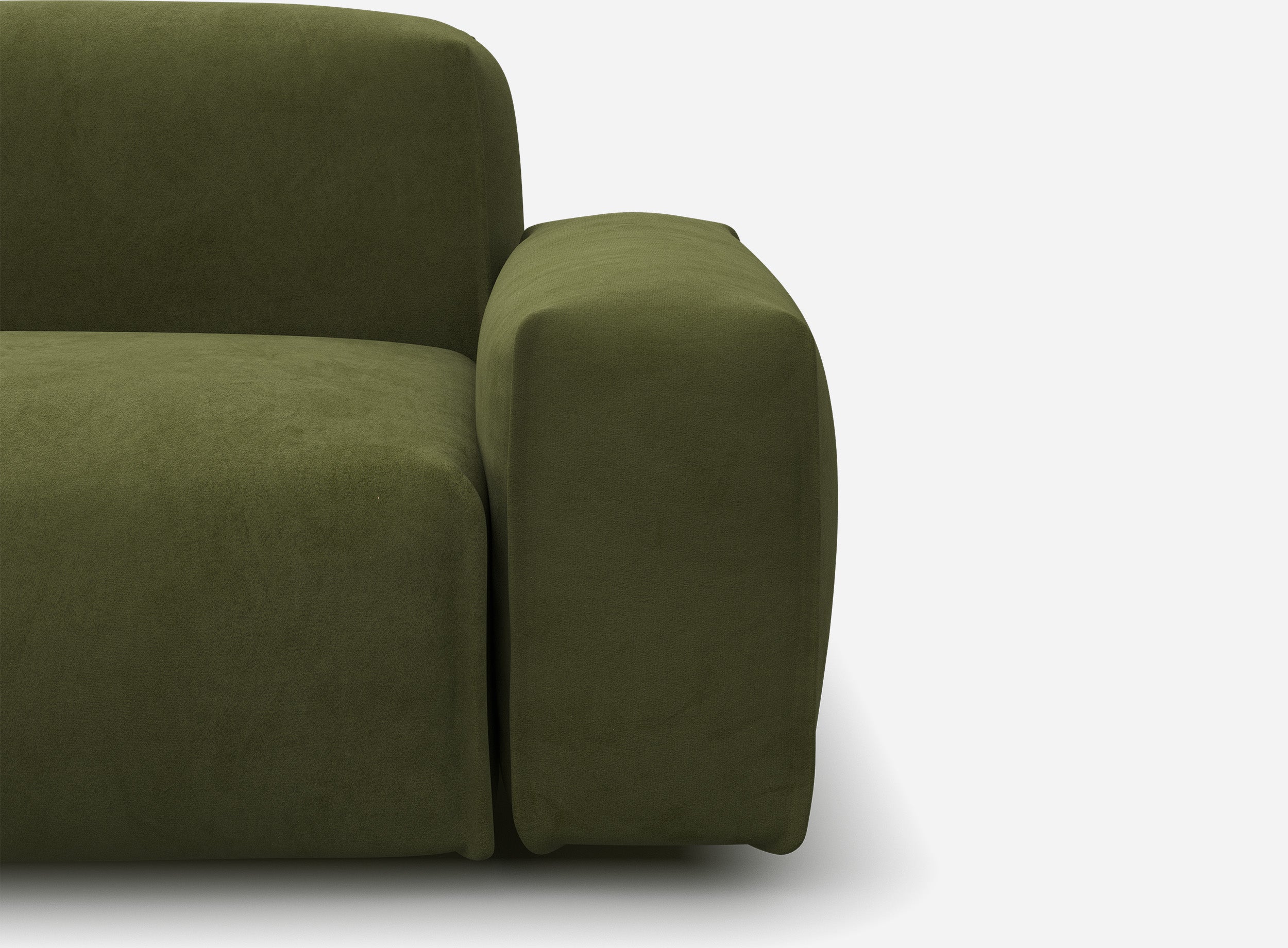 Float 1.5 Seater Chaise Sofa | Dark Green Velvet