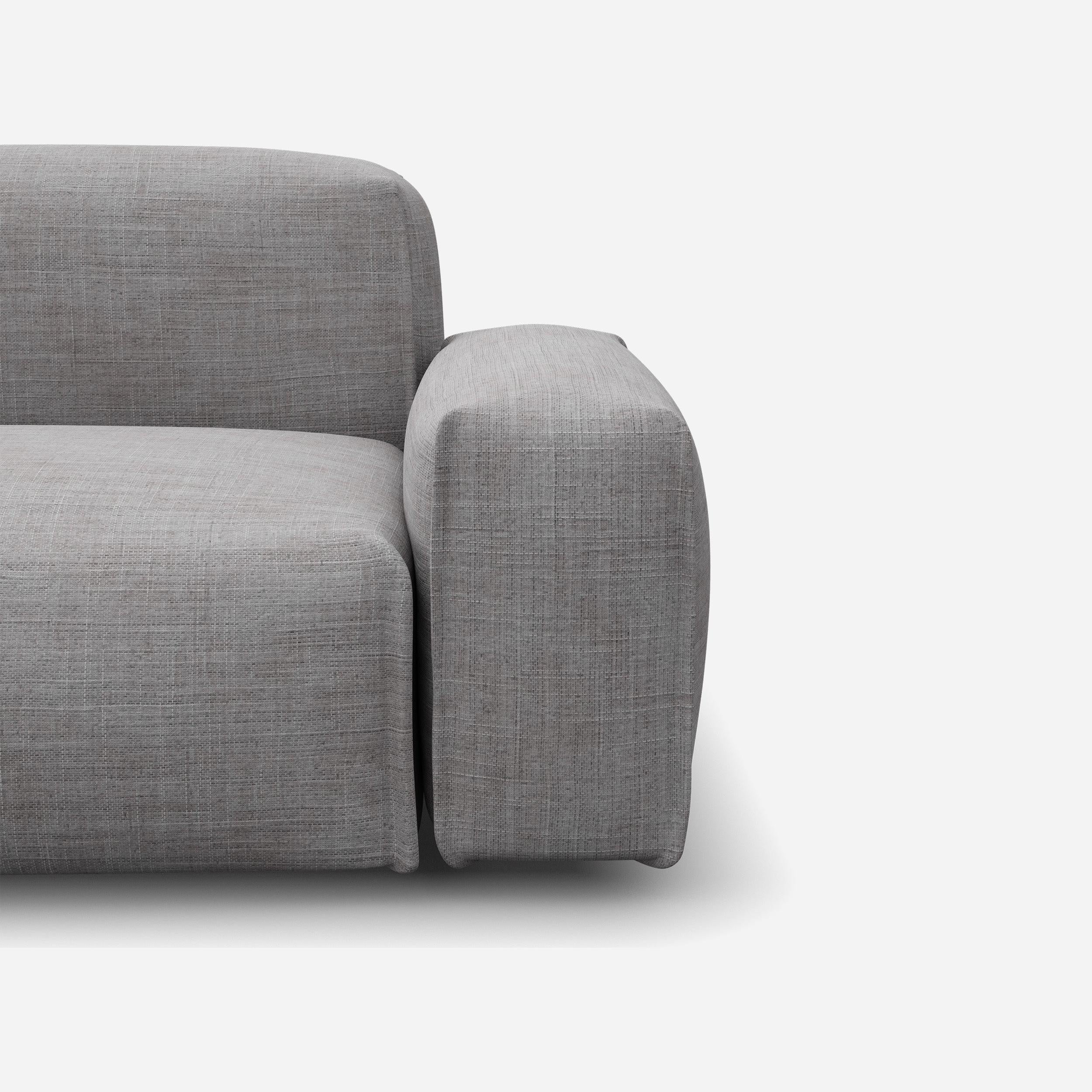 Float 1.5 Seater Chaise Sofa | Light Grey Weave