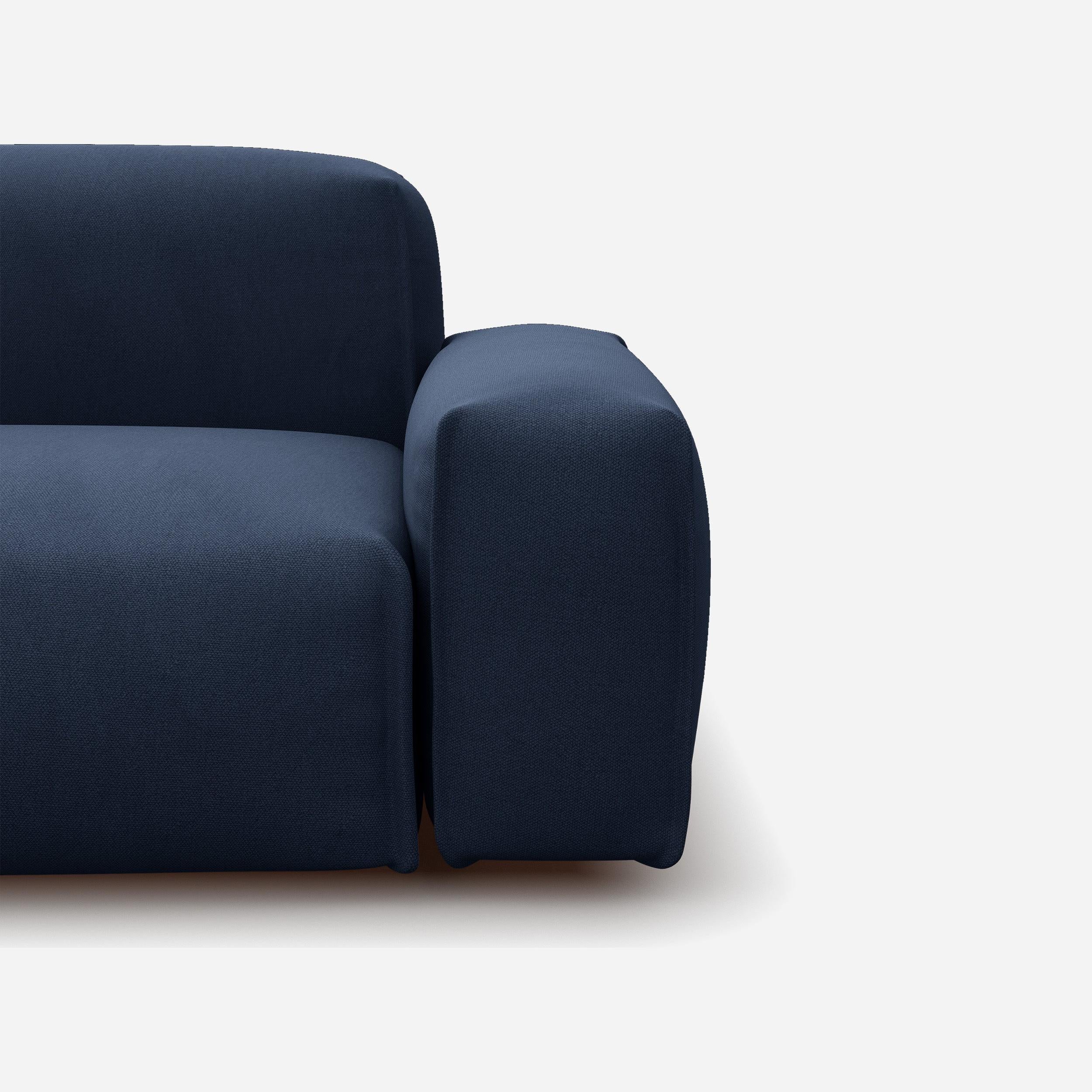 Float 1.5 Seater Chaise Sofa | Navy Cotton