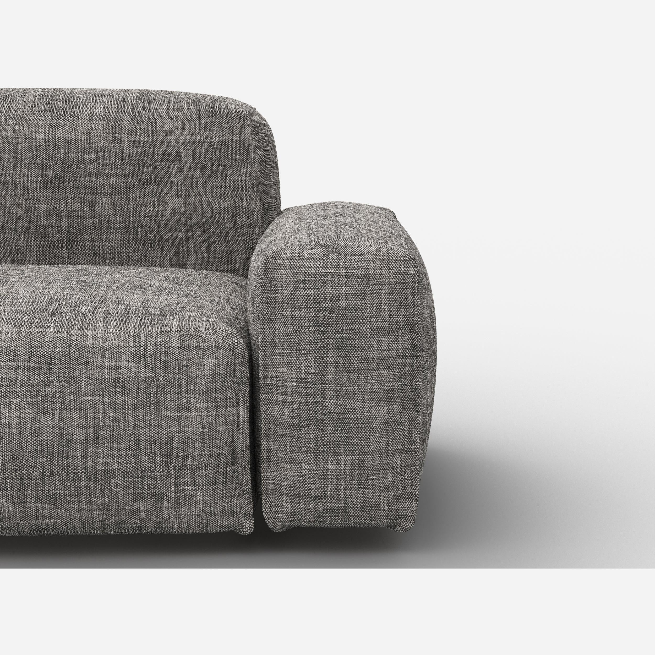 Float 3 Seater LH Chaise Sofa | Salt & Pepper Textured Weave