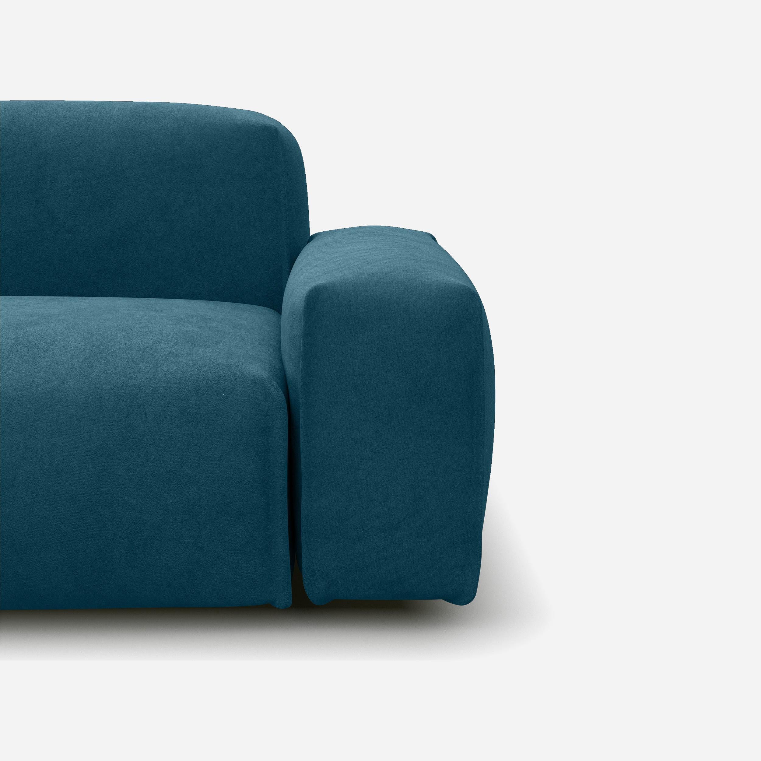 Float 3 Seater LH Chaise Sofa | Teal Velvet