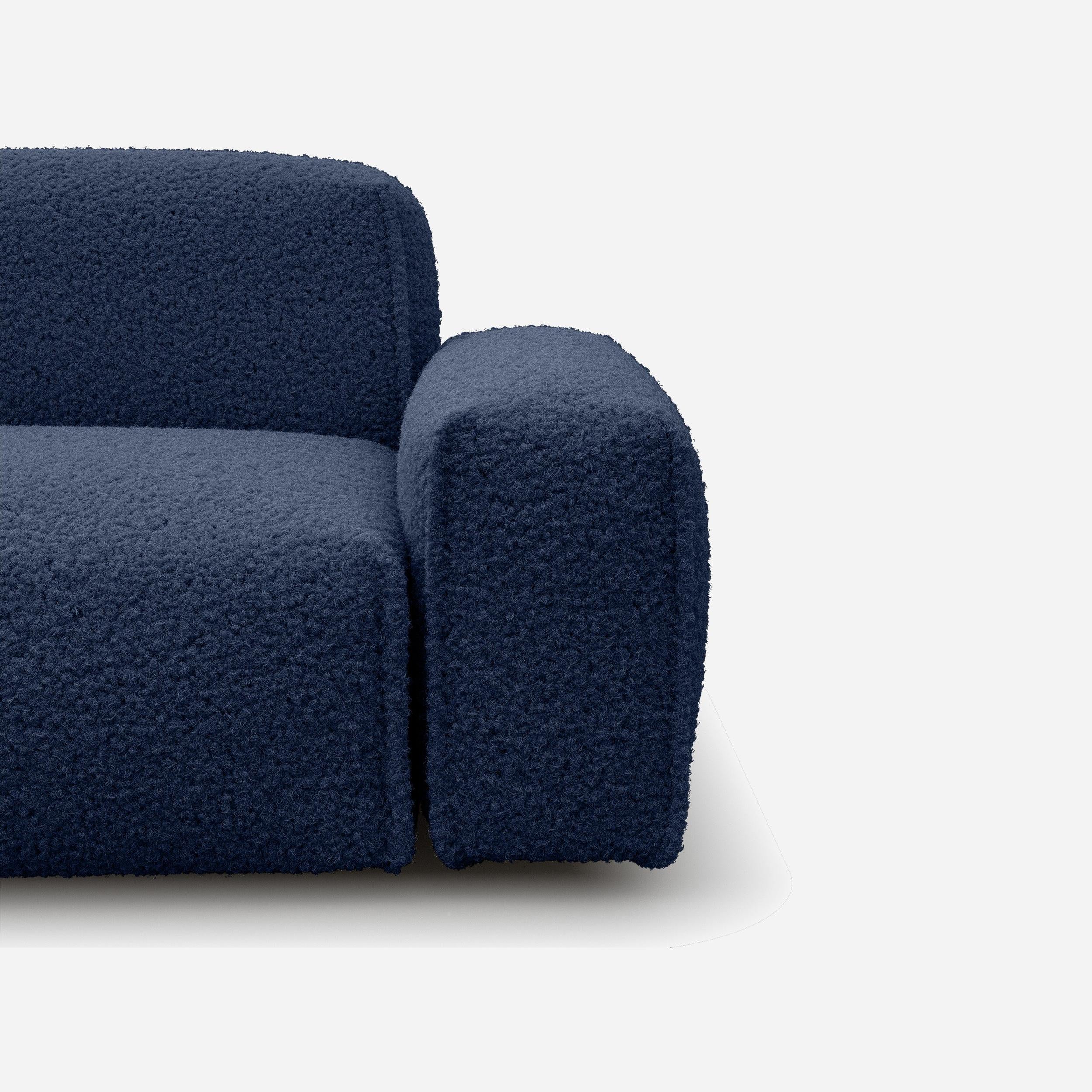 Float 4 Seater LH Chaise Sofa | Navy Fleece