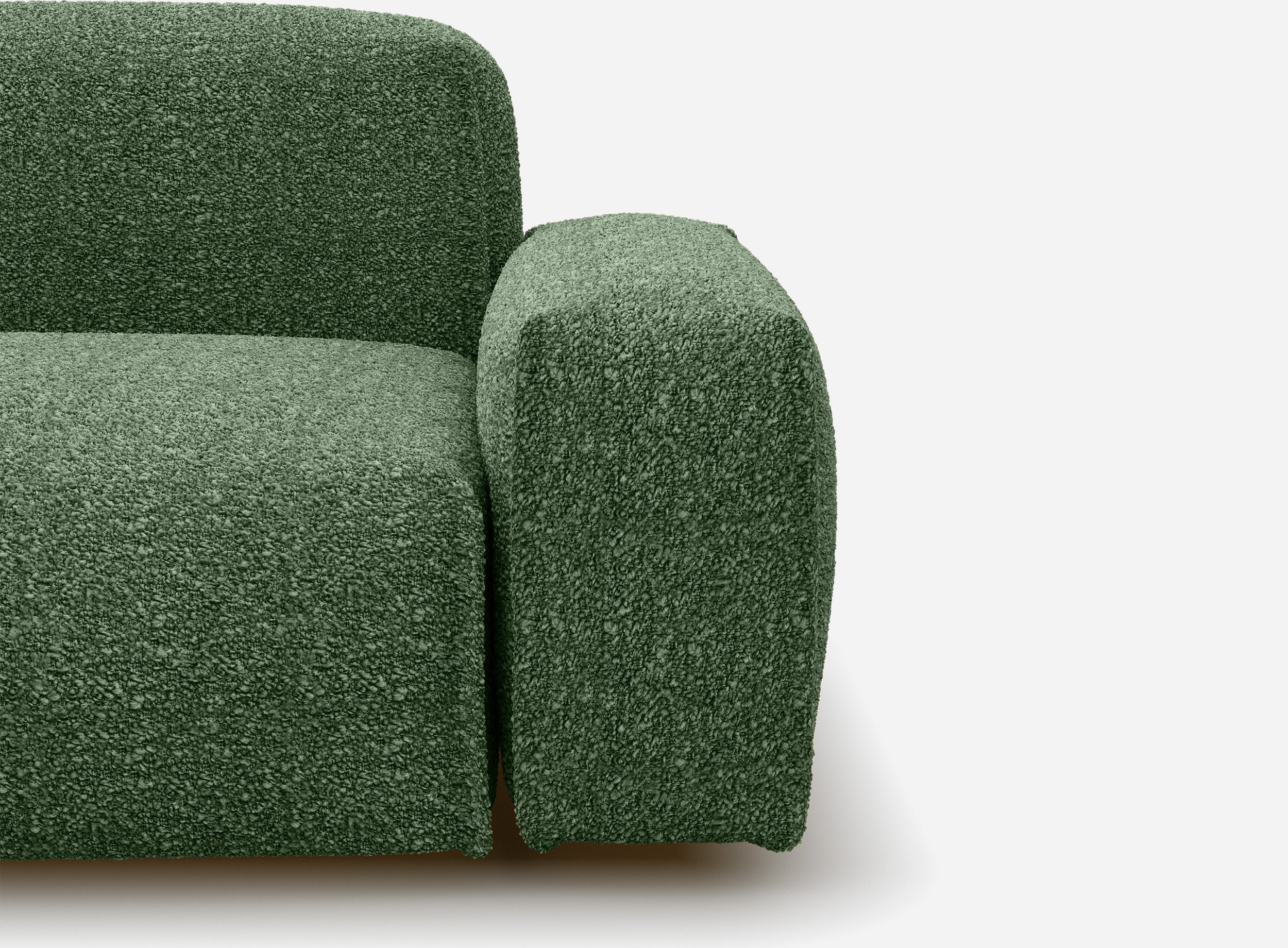 Float 5 Seater LH Chaise Sofa | Green Boucle