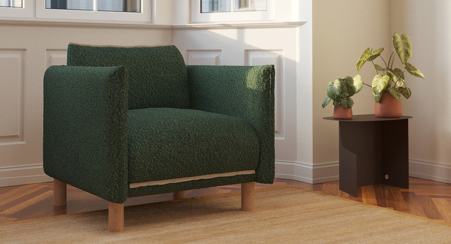 Cozy Armchair | Green Boucle