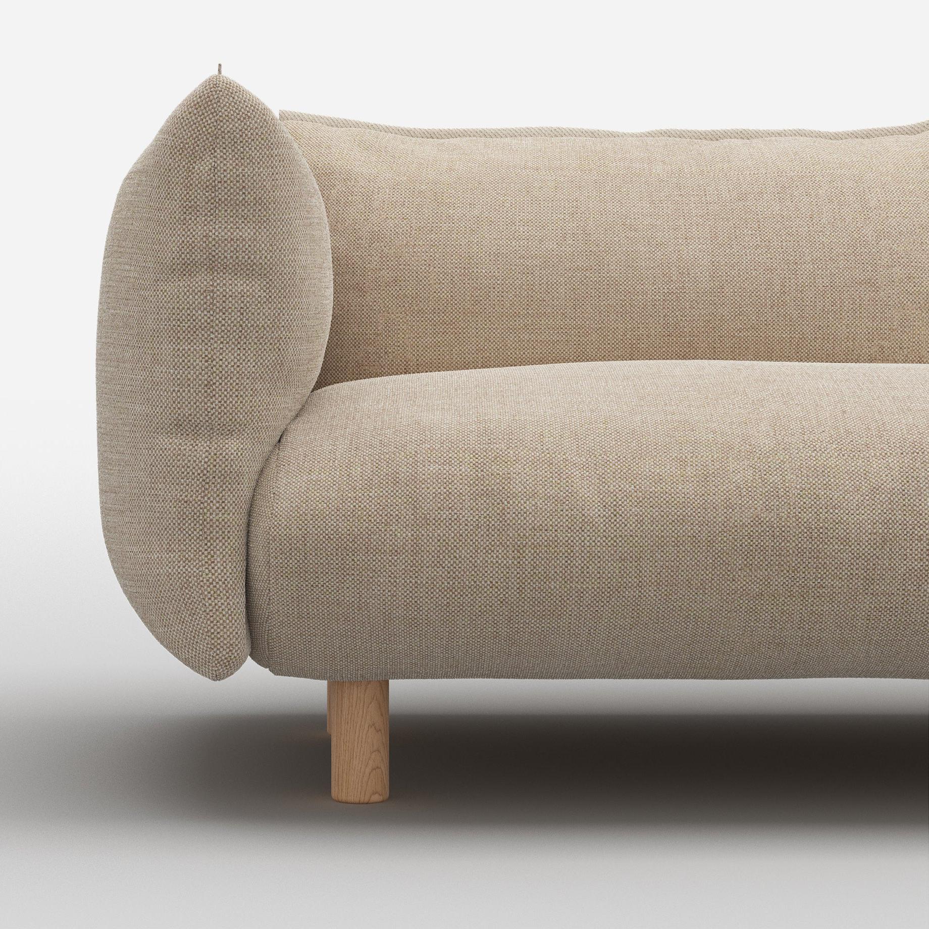 Pillow 1.5 Seater Sofa | Cream Textured Weave