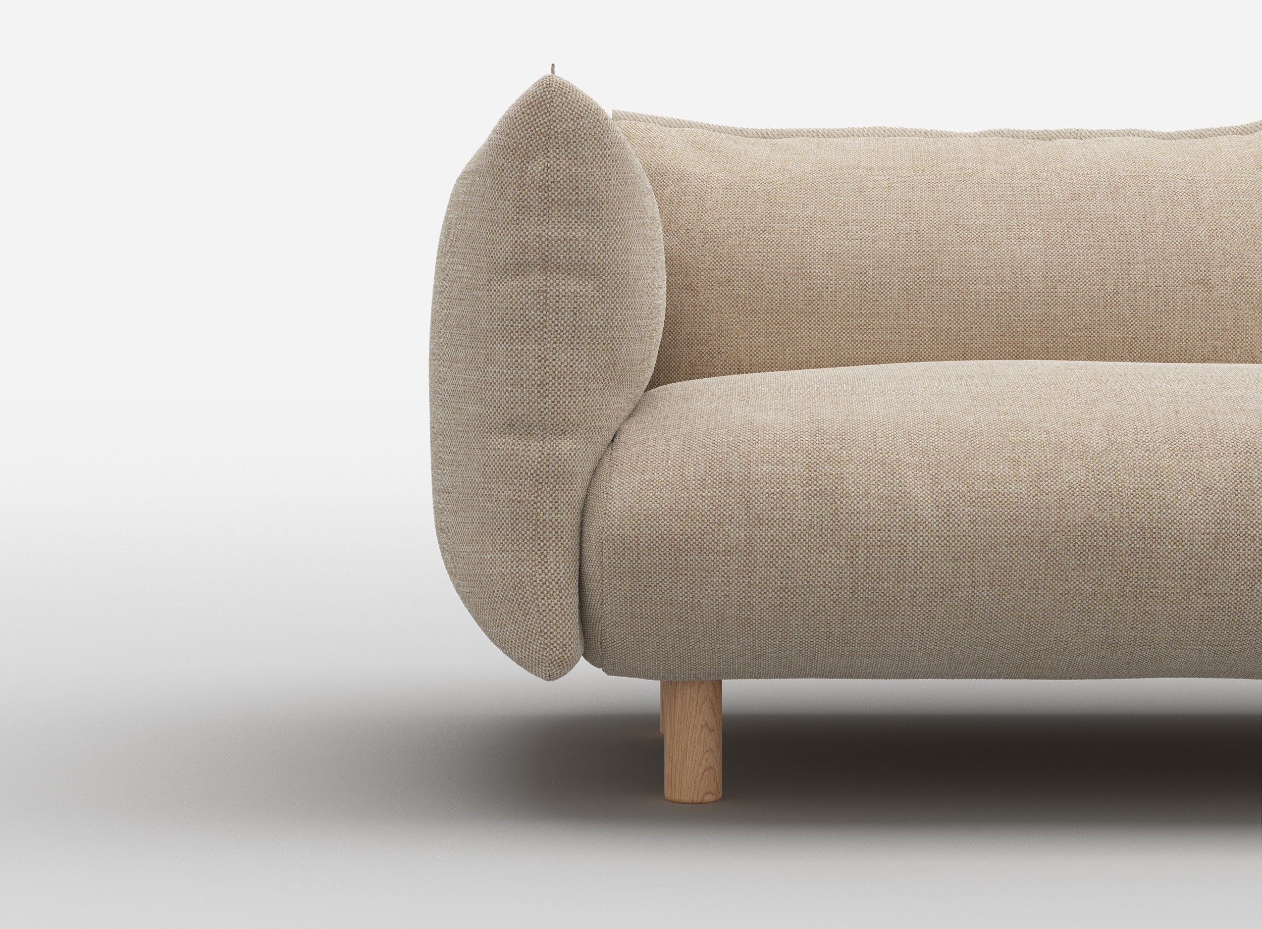 Pillow 1.5 Seater Sofa | Cream Textured Weave