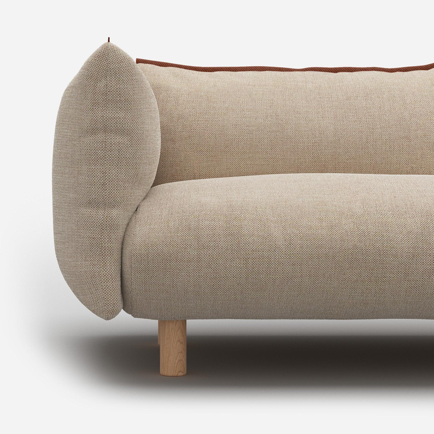 Pillow 1.5 Seater Sofa | Cream Textured Weave