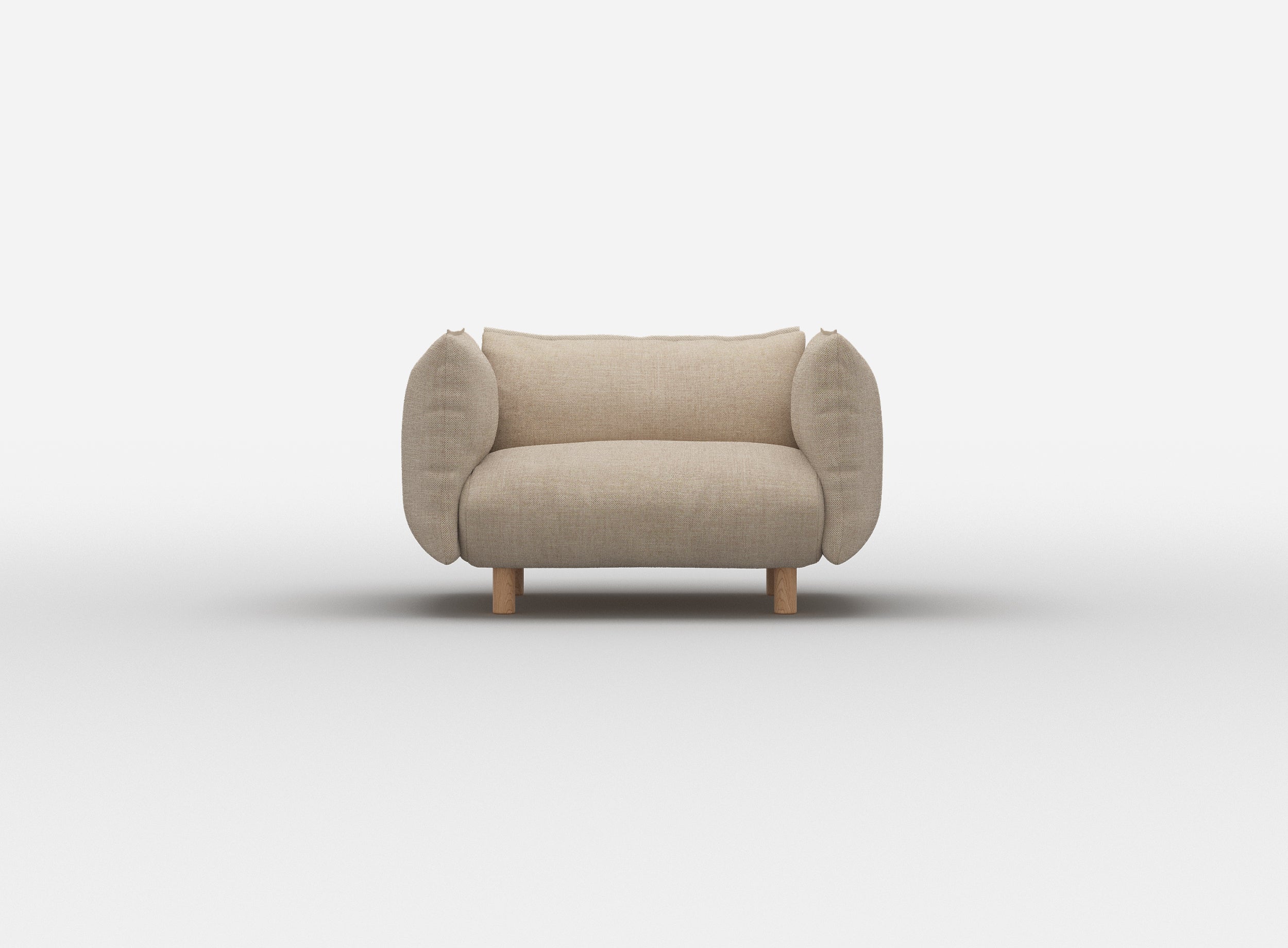 Pillow 1.5 Seater Sofa | Cream Textured Weave