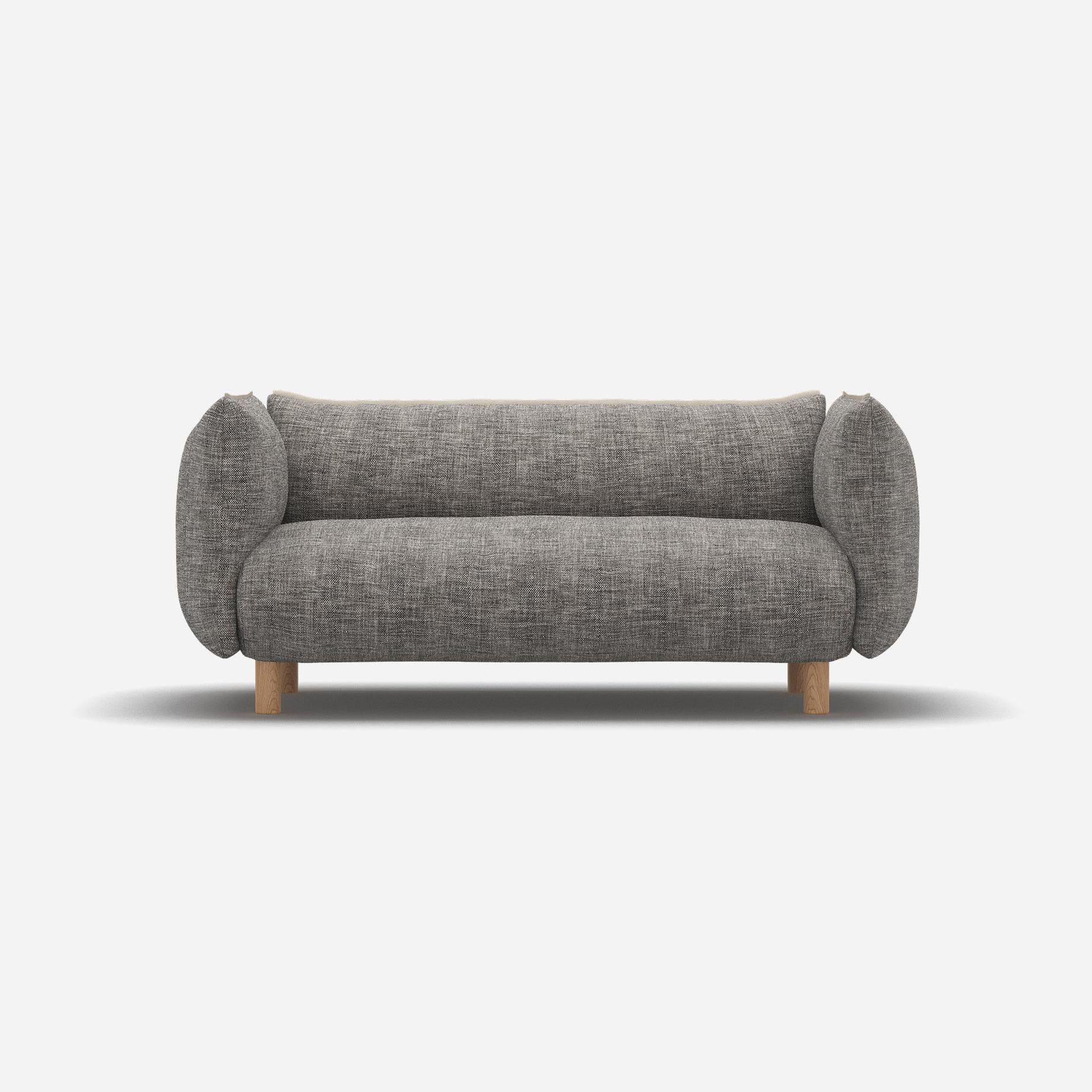 Pillow 2 Seater Sofa | Salt & Pepper Textured Weave