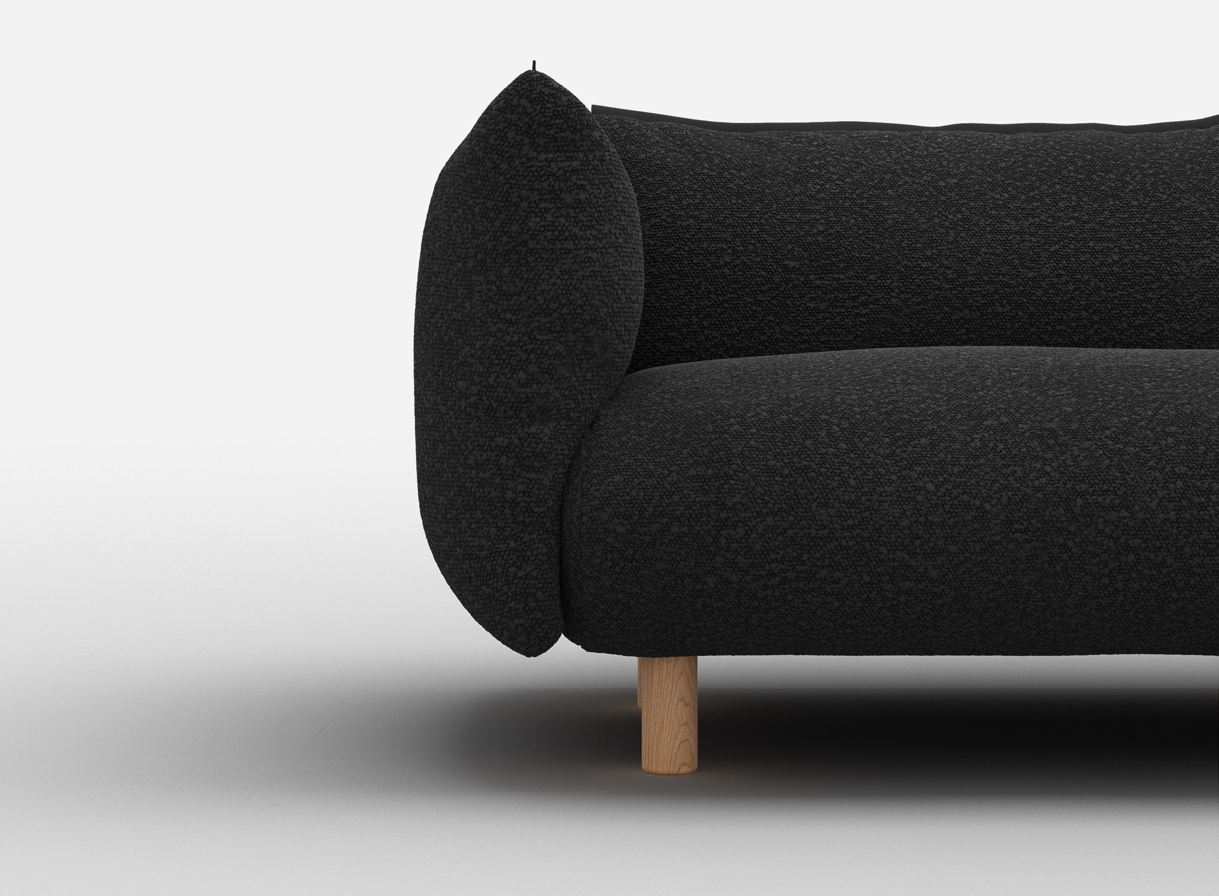 Pillow 3 Seater Sofa | Black Boucle