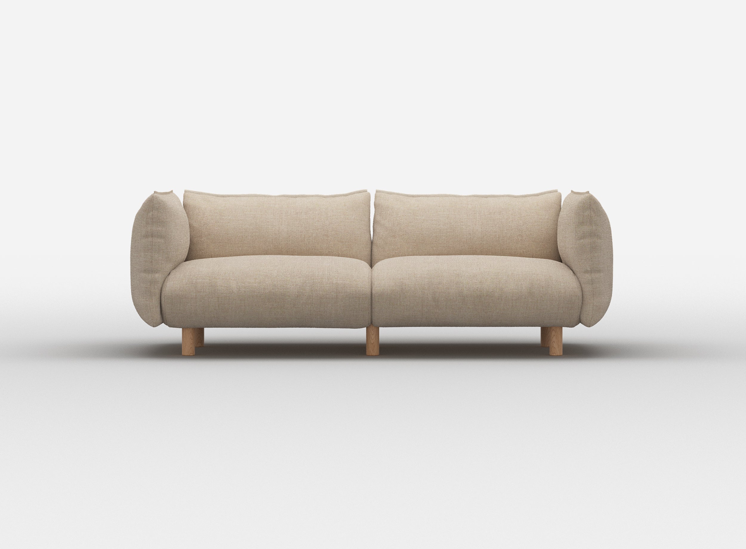 Pillow 3 Seater Sofa | Cream Textured Weave