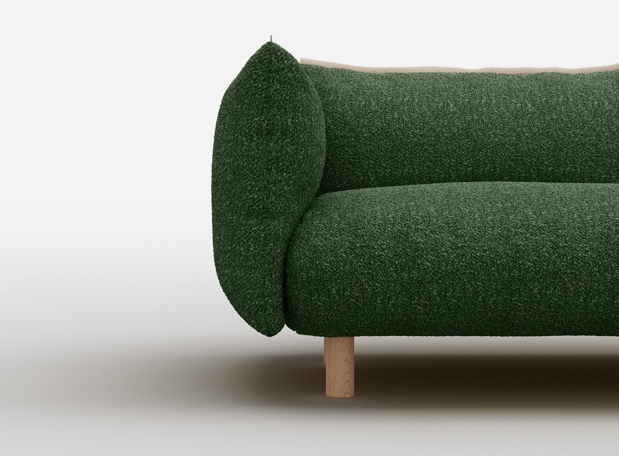 Pillow 3 Seater Sofa | Green Boucle