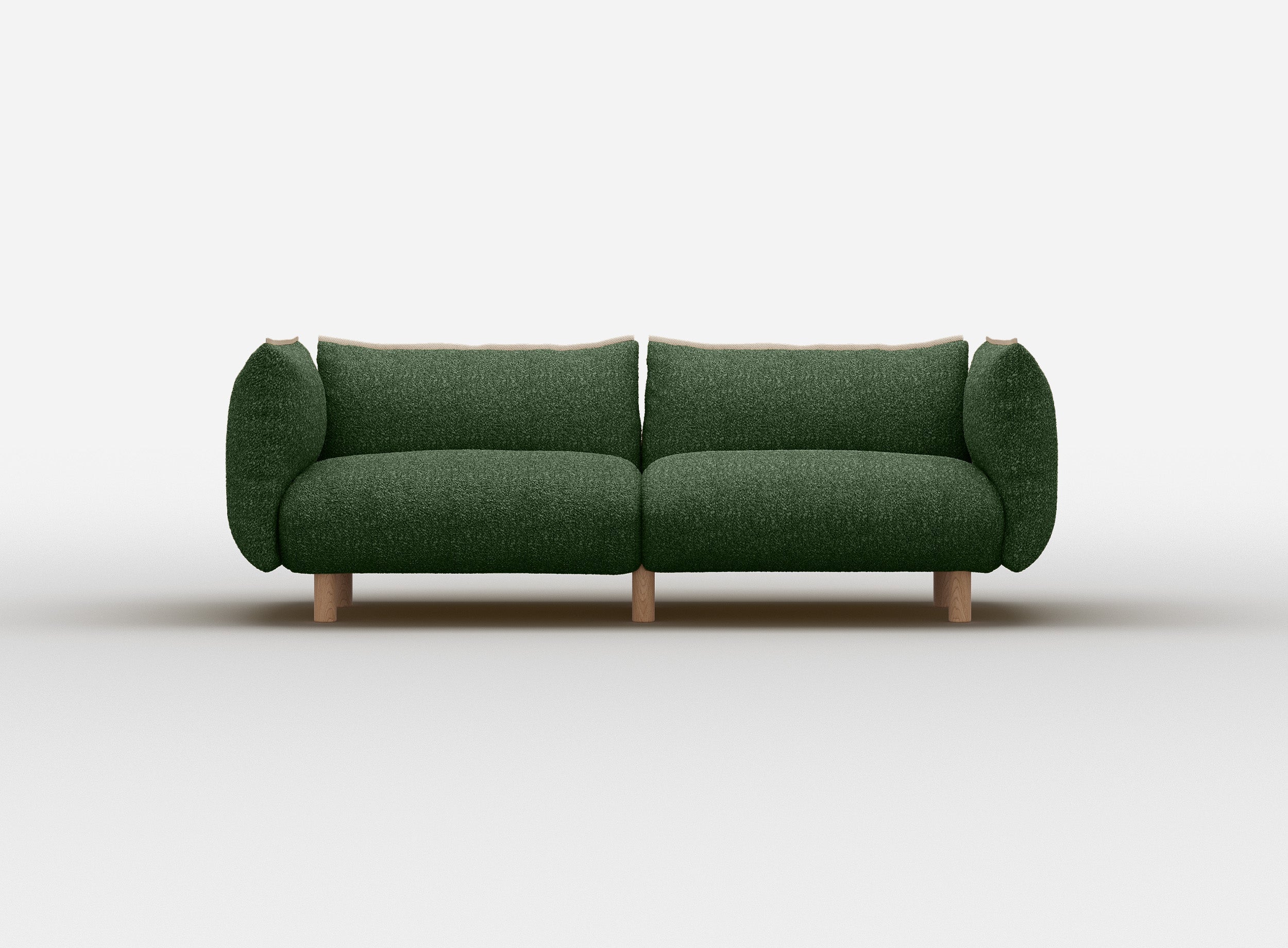 Pillow 3 Seater Sofa | Green Boucle