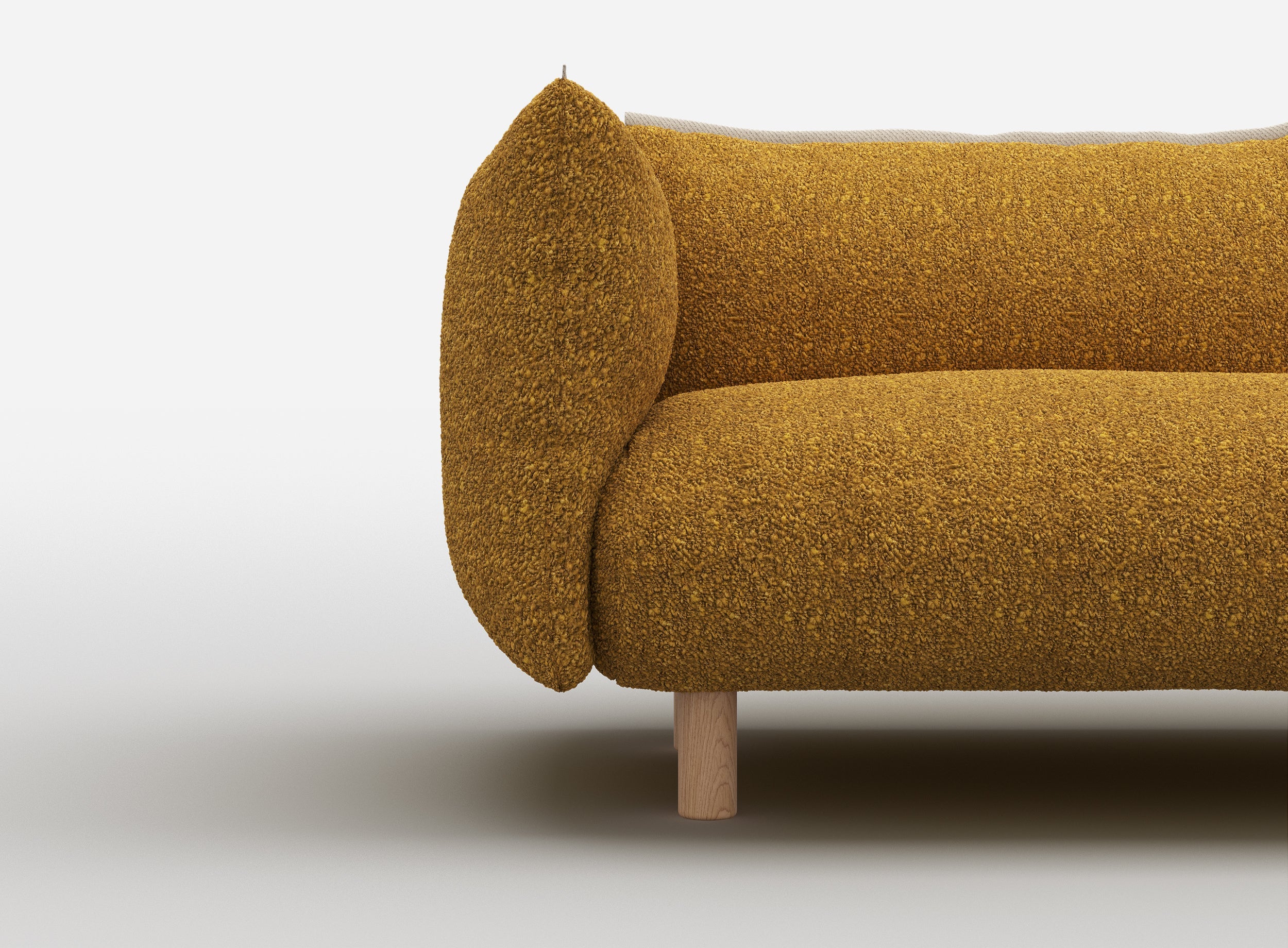 Pillow 3 Seater Sofa | Mustard Boucle