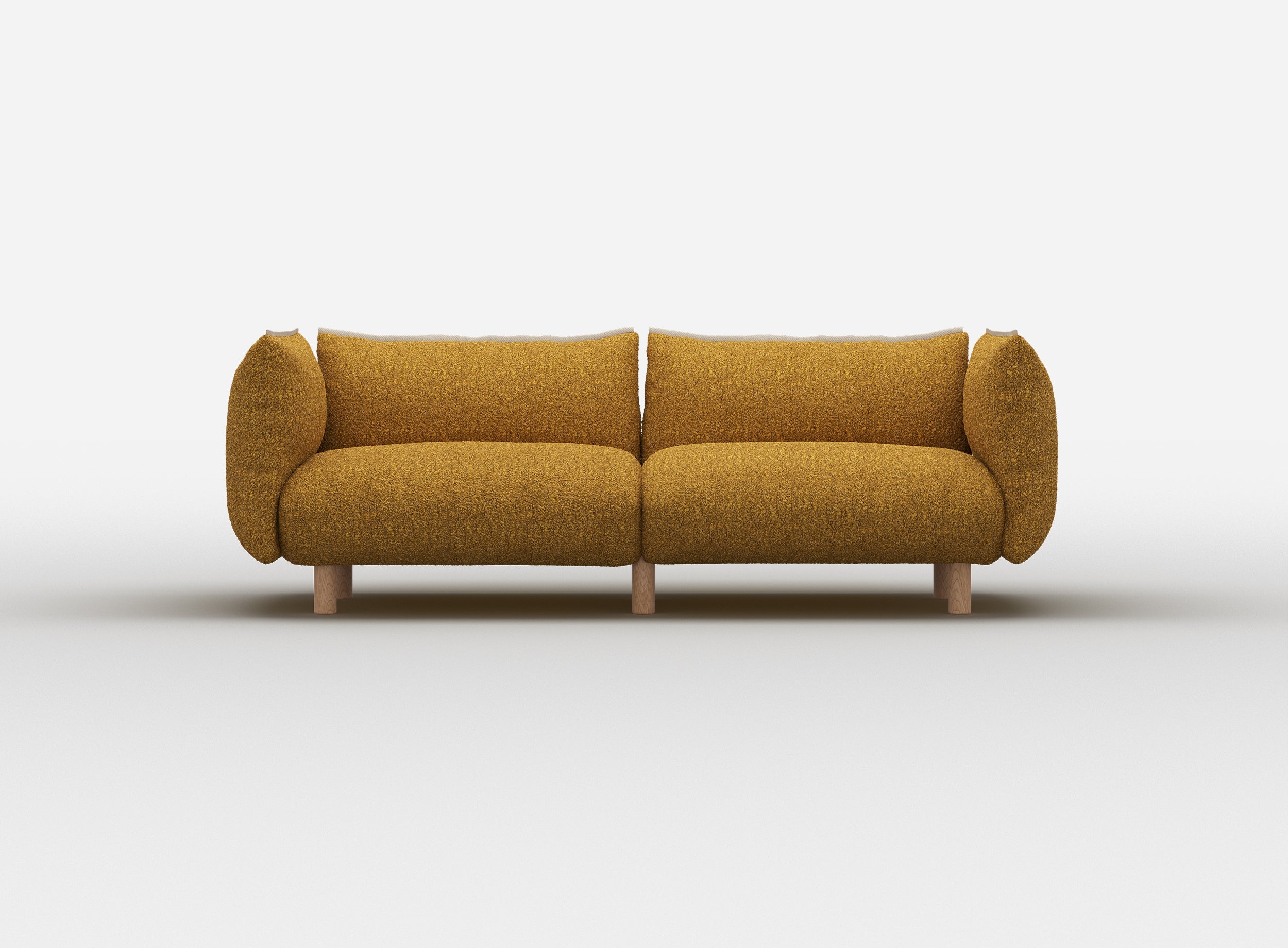 Pillow 3 Seater Sofa | Mustard Boucle