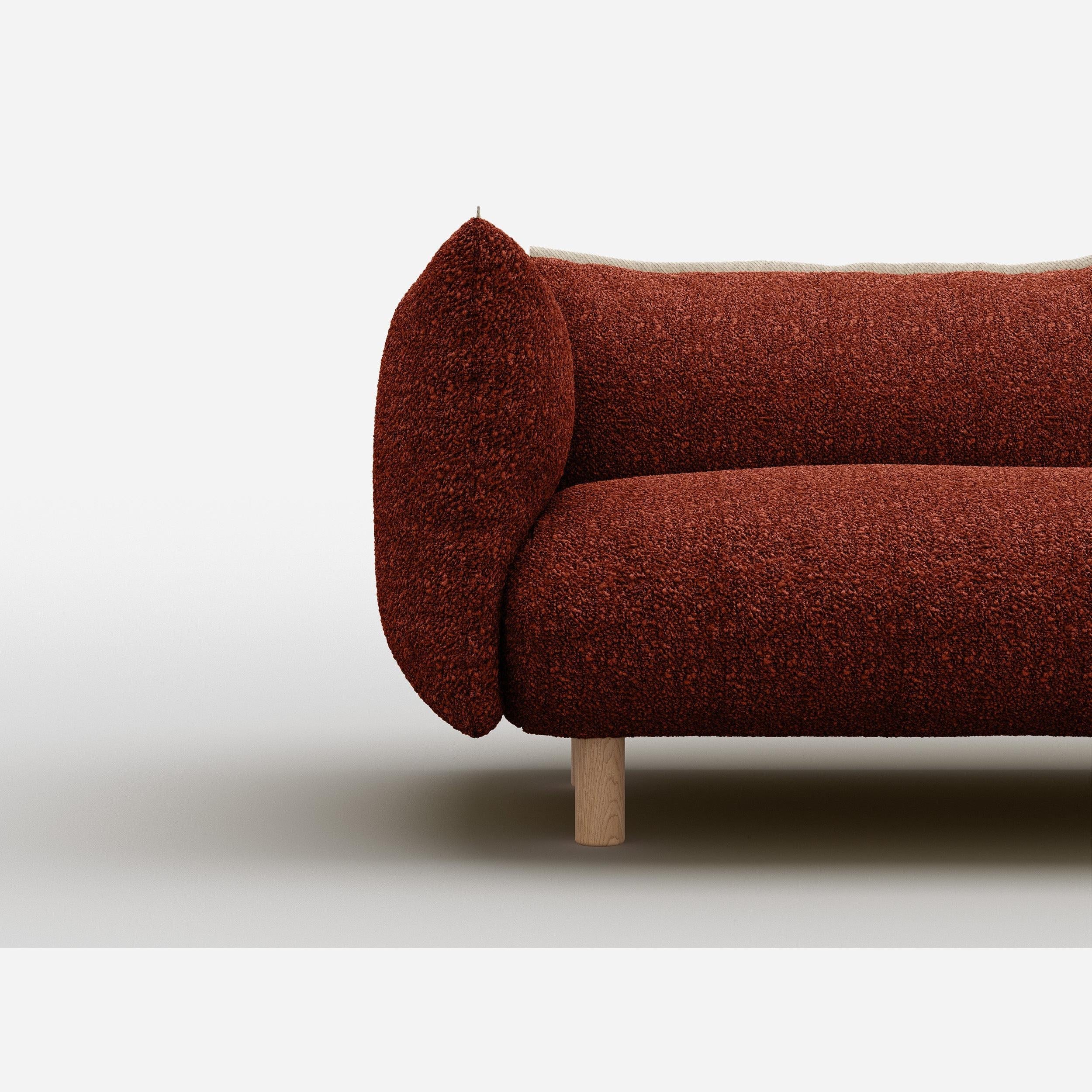 Pillow Extra Large Even-Sided Corner Sofa | Brick Boucle