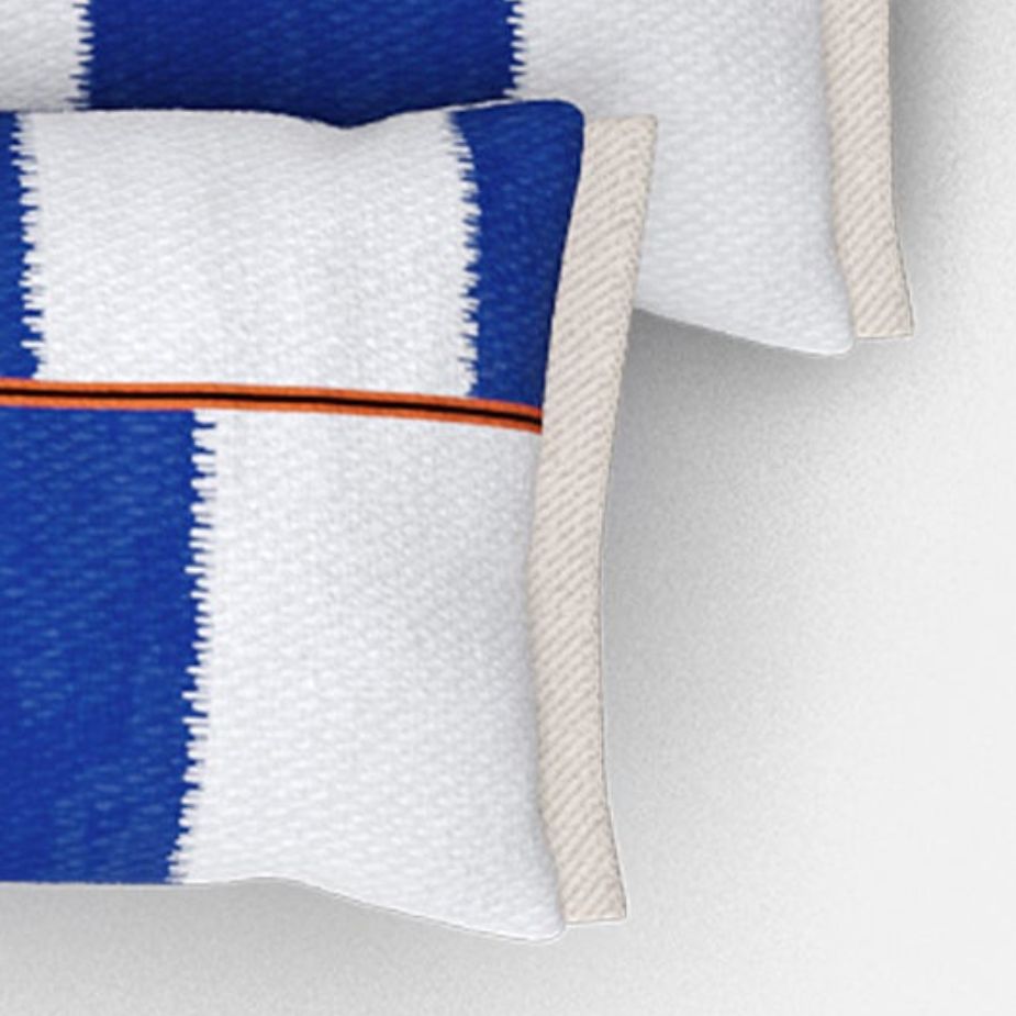 Side Cushions | Cobalt Check