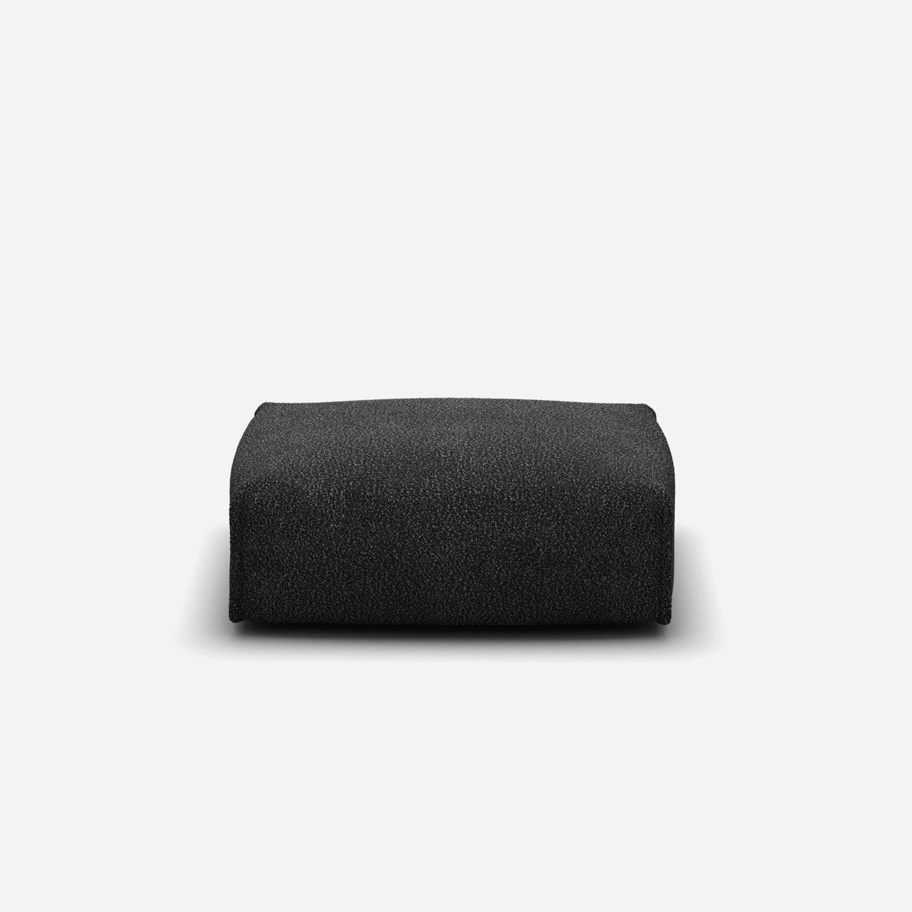 Float Rectangular Ottoman | Black Boucle