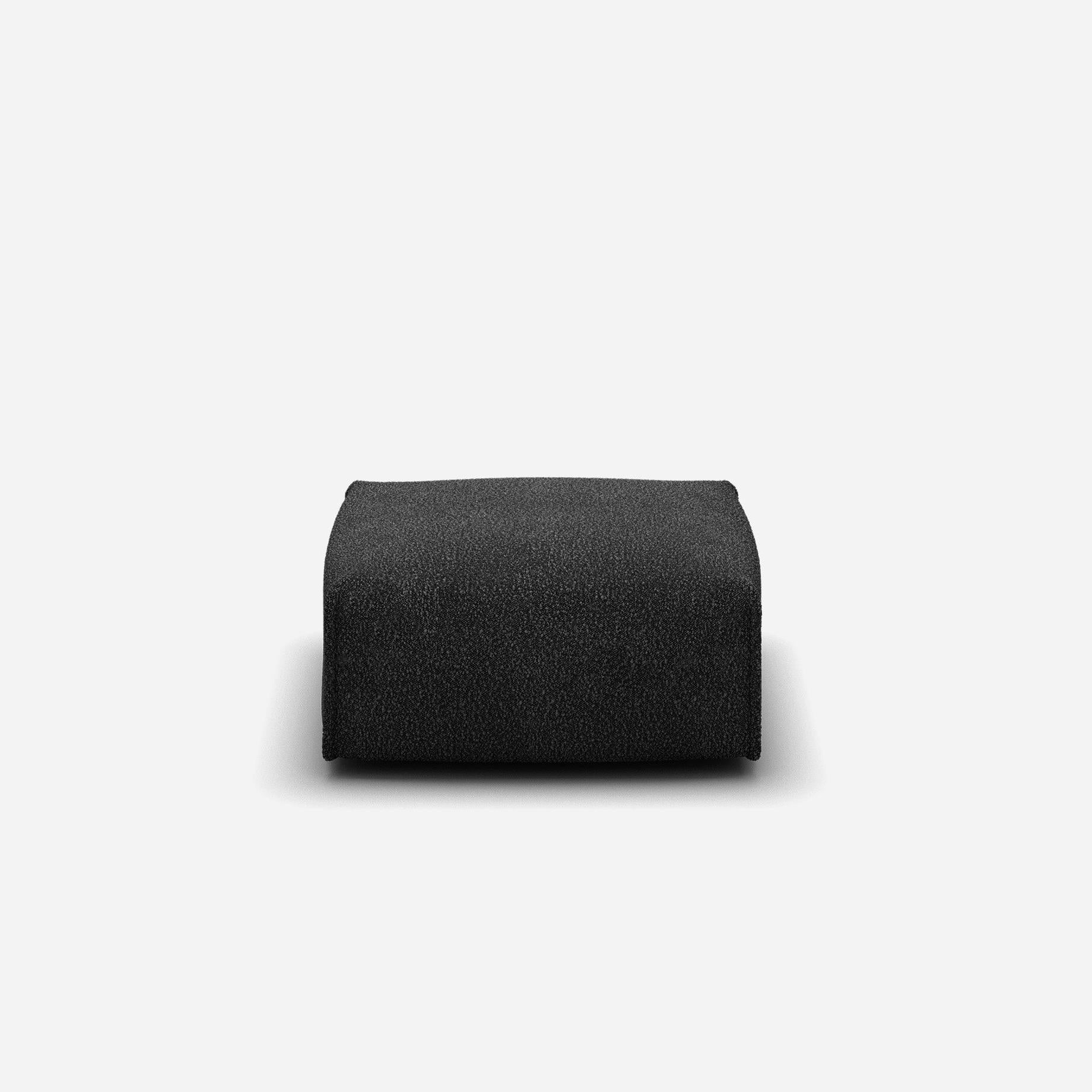 Float Square Ottoman | Black Boucle