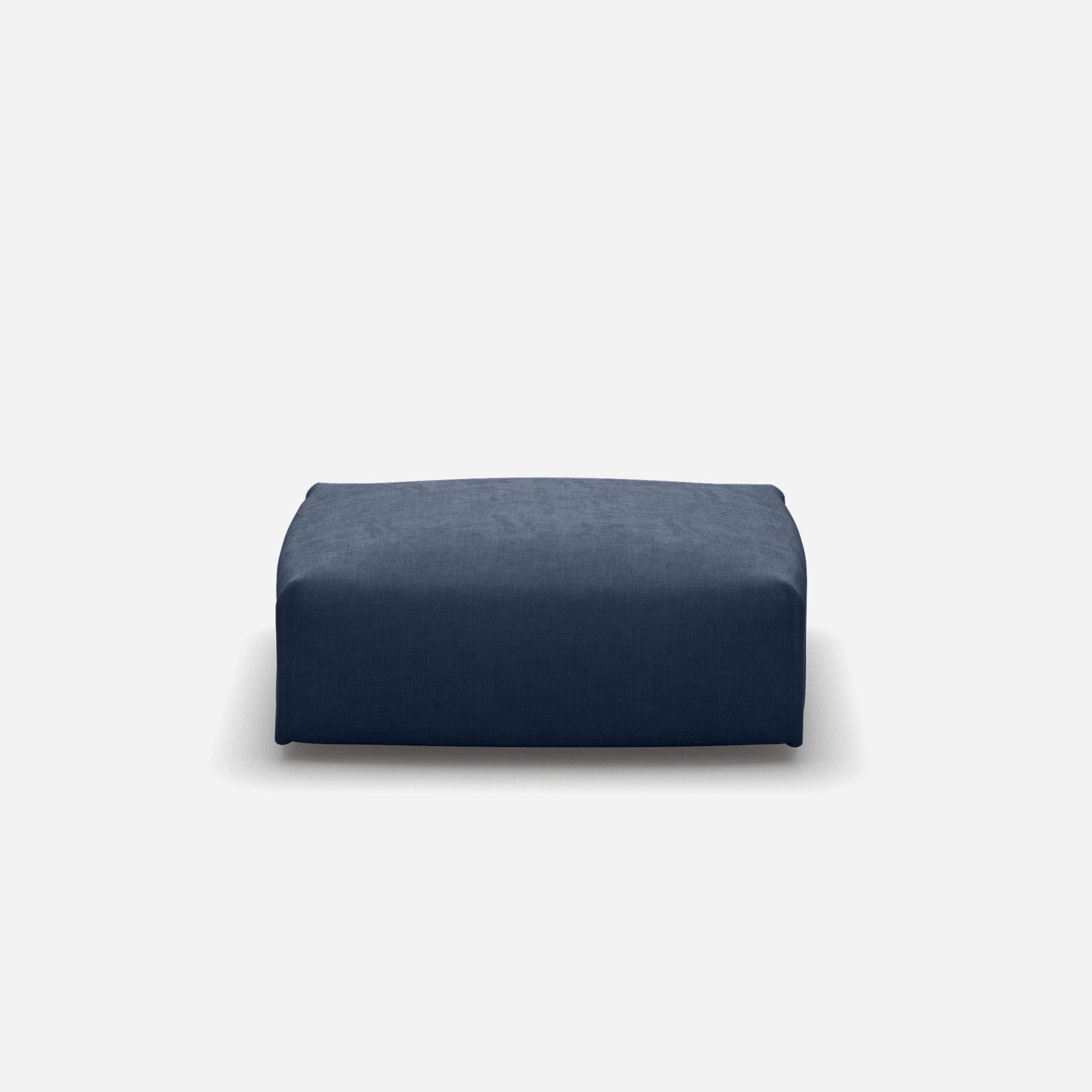 Float Rectangular Ottoman | Navy Cotton